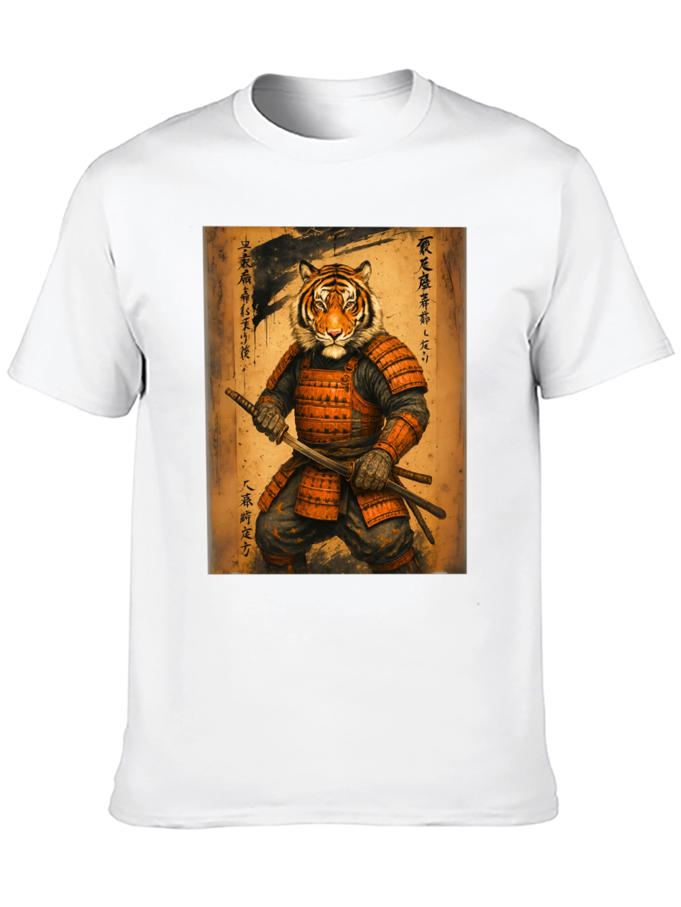 Samurai Tiger Graphic Tee - Unique Art Shirt