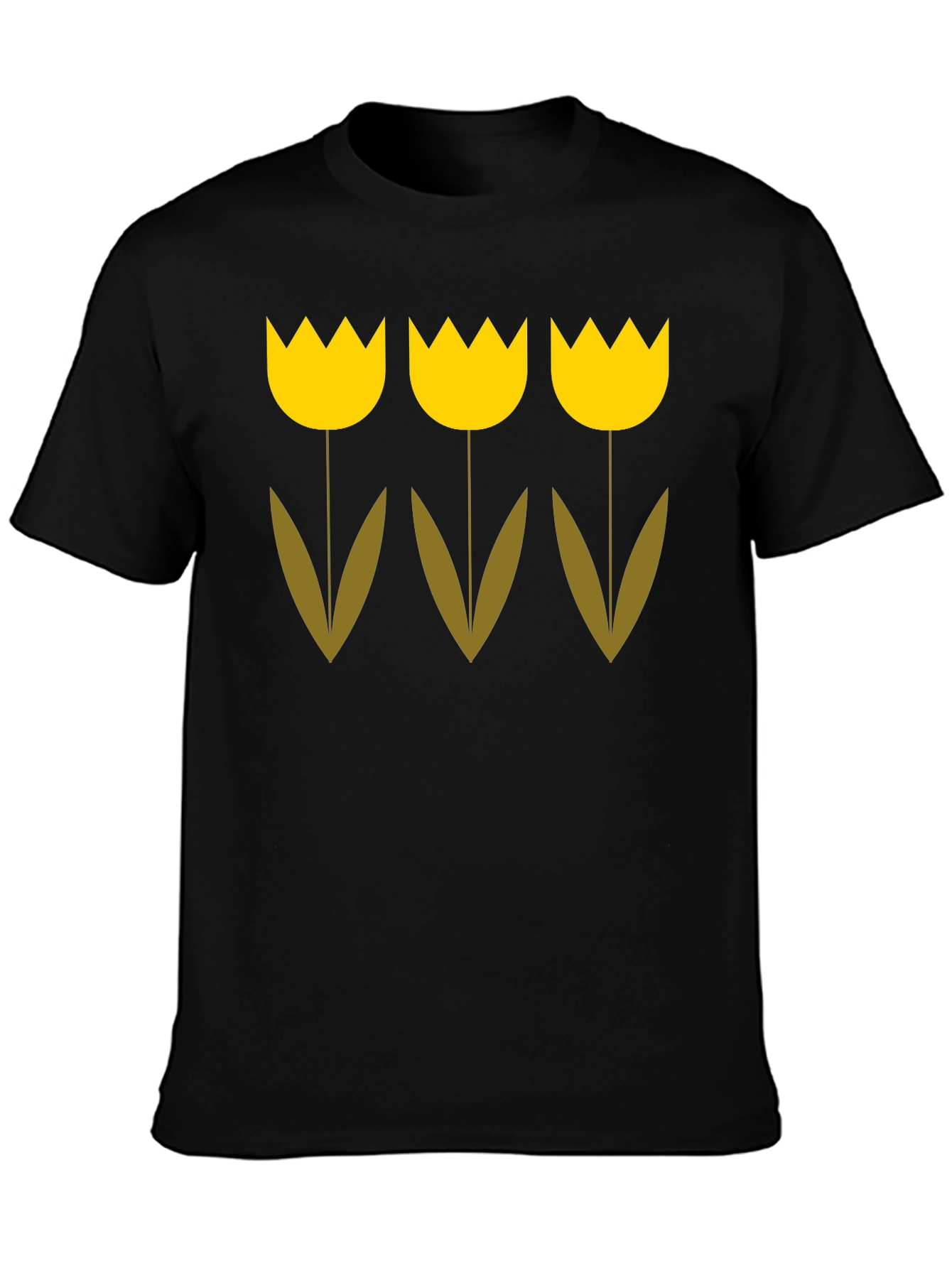 Tulip Graphic Tee - Black Cotton Blend