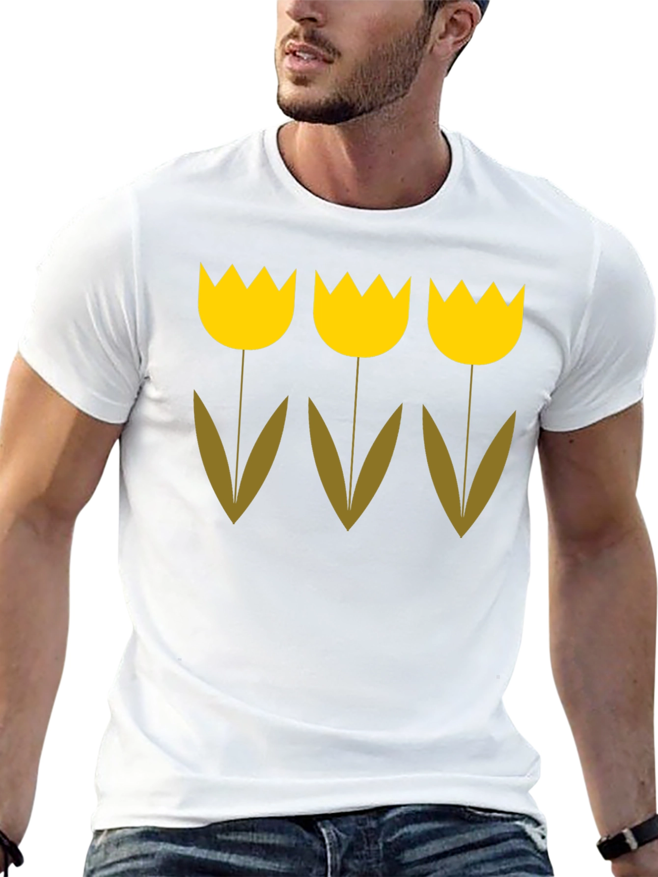 Tulip Graphic Tee - Black Cotton Blend