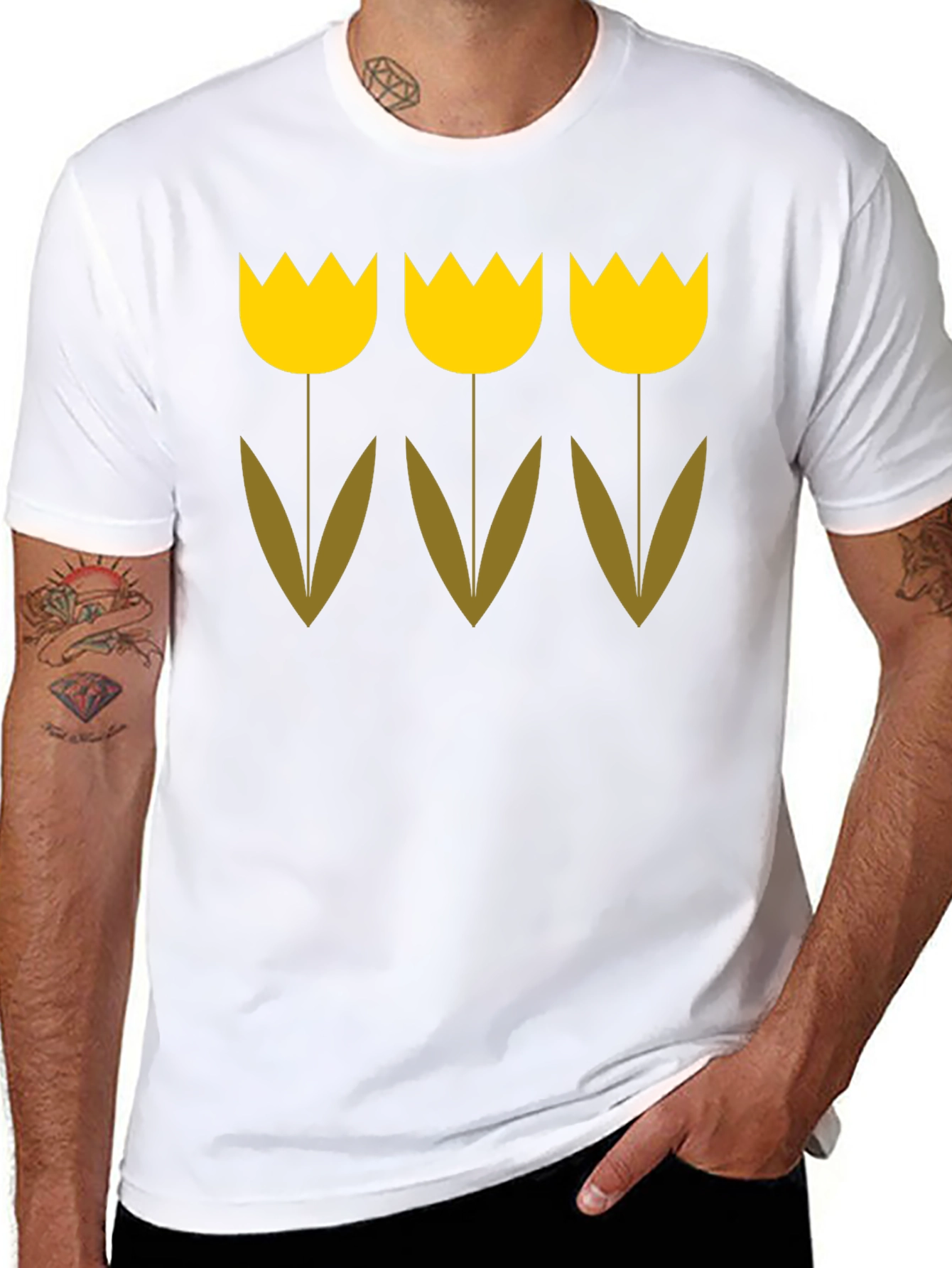 Tulip Graphic Tee - Black Cotton Blend