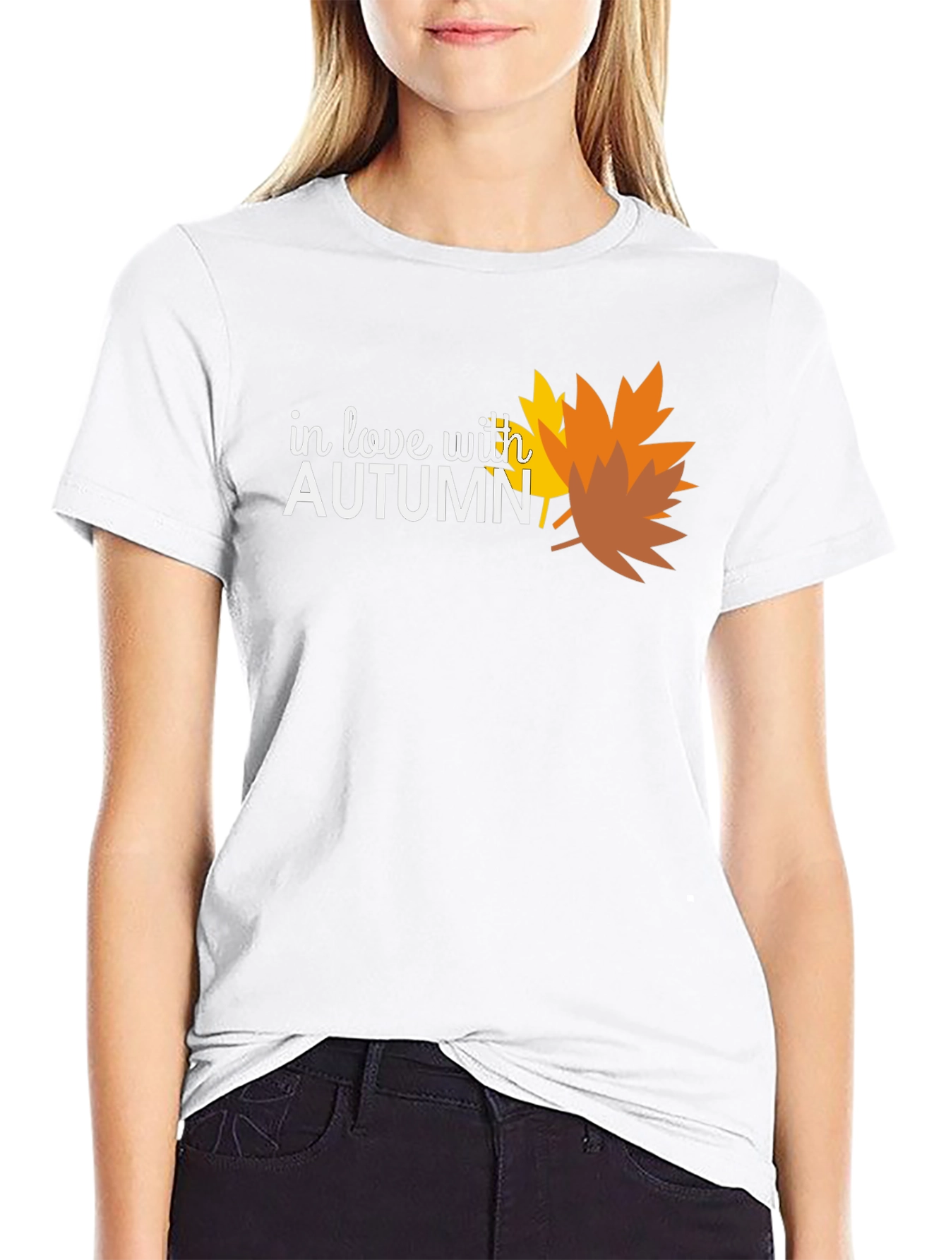 In Love With Autumn Black T-Shirt