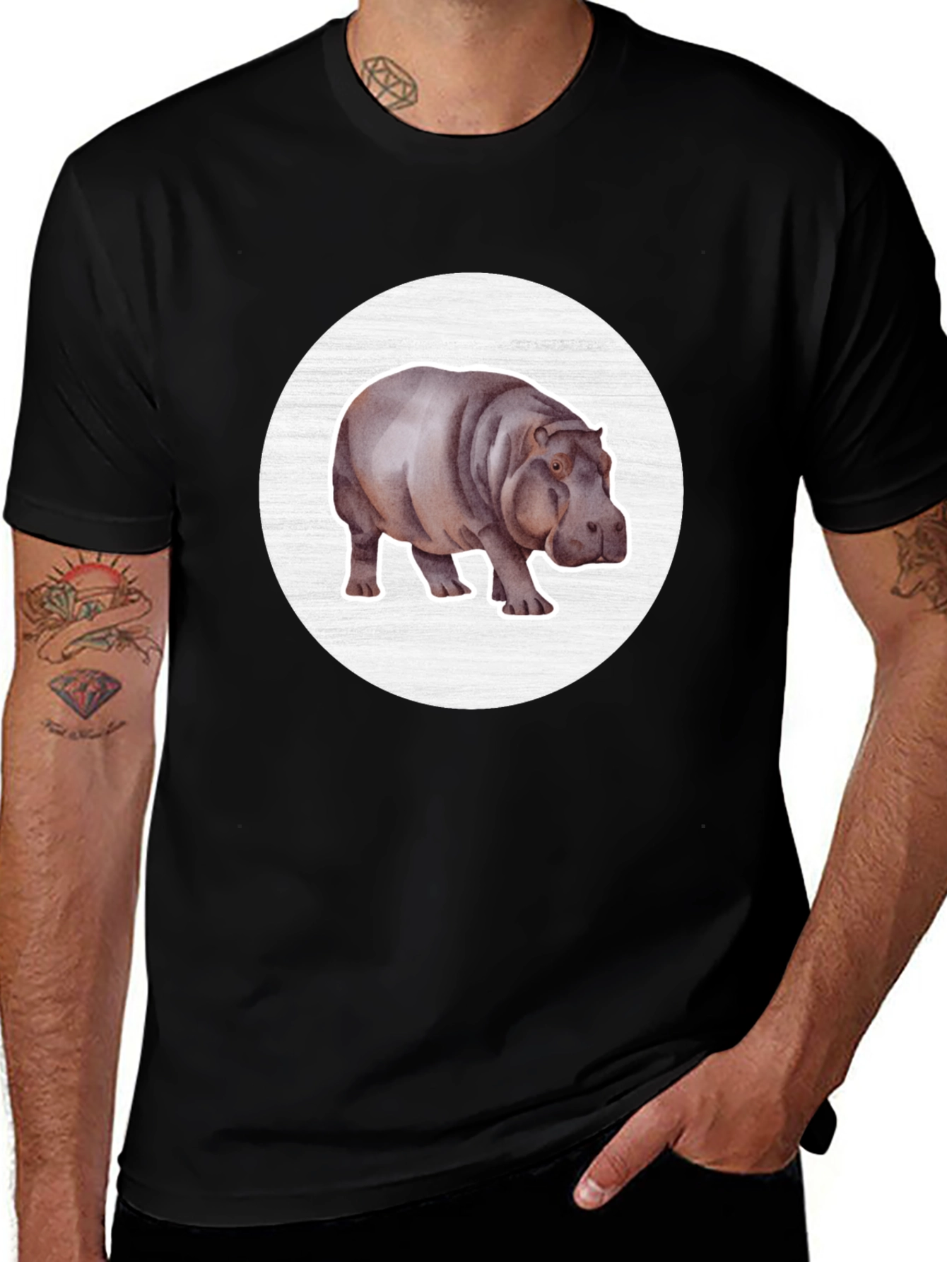 Hippo Graphic Tee - Stylish Animal Lover Shirt