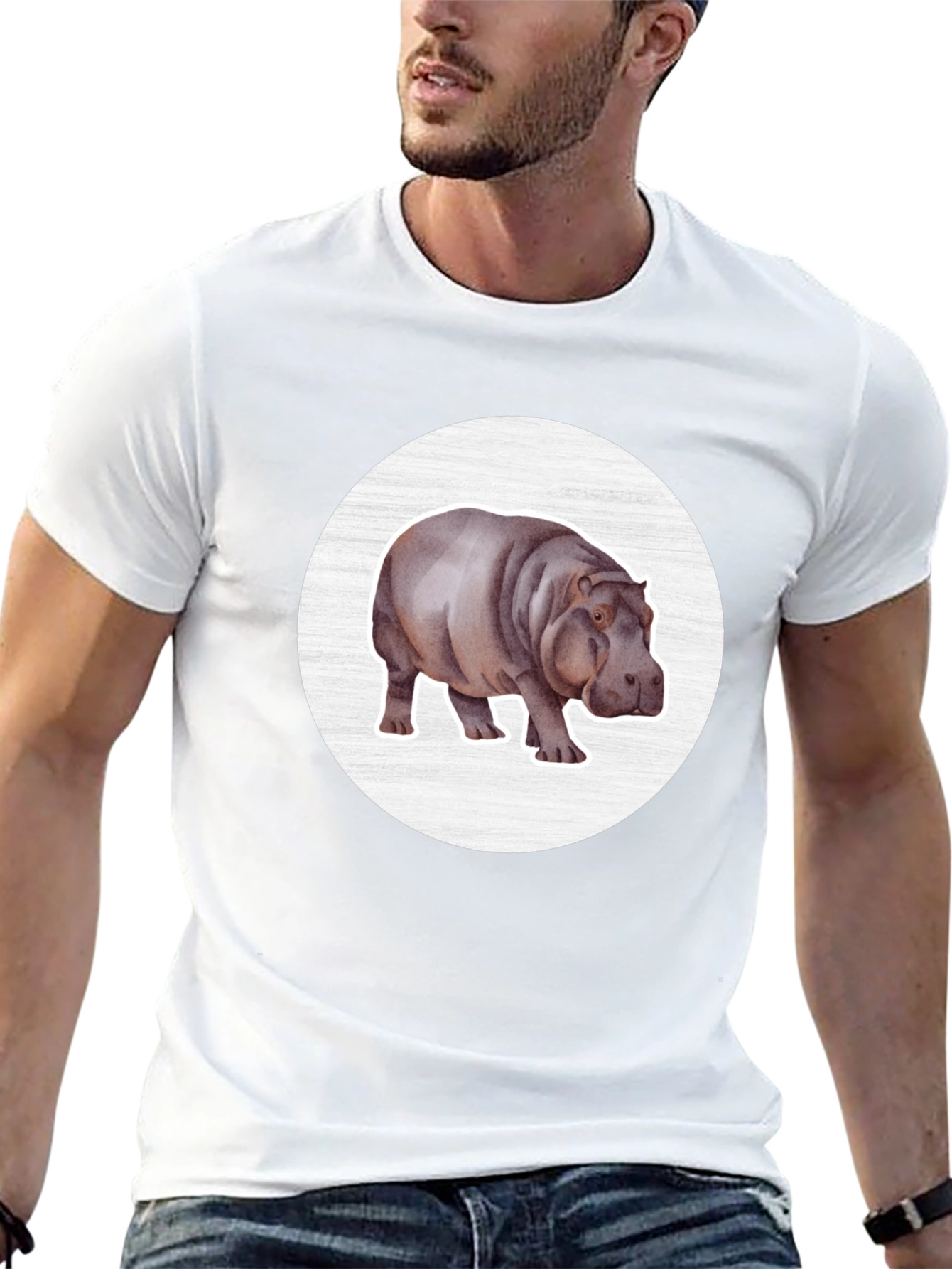 Hippo Graphic Tee - Stylish Animal Lover Shirt