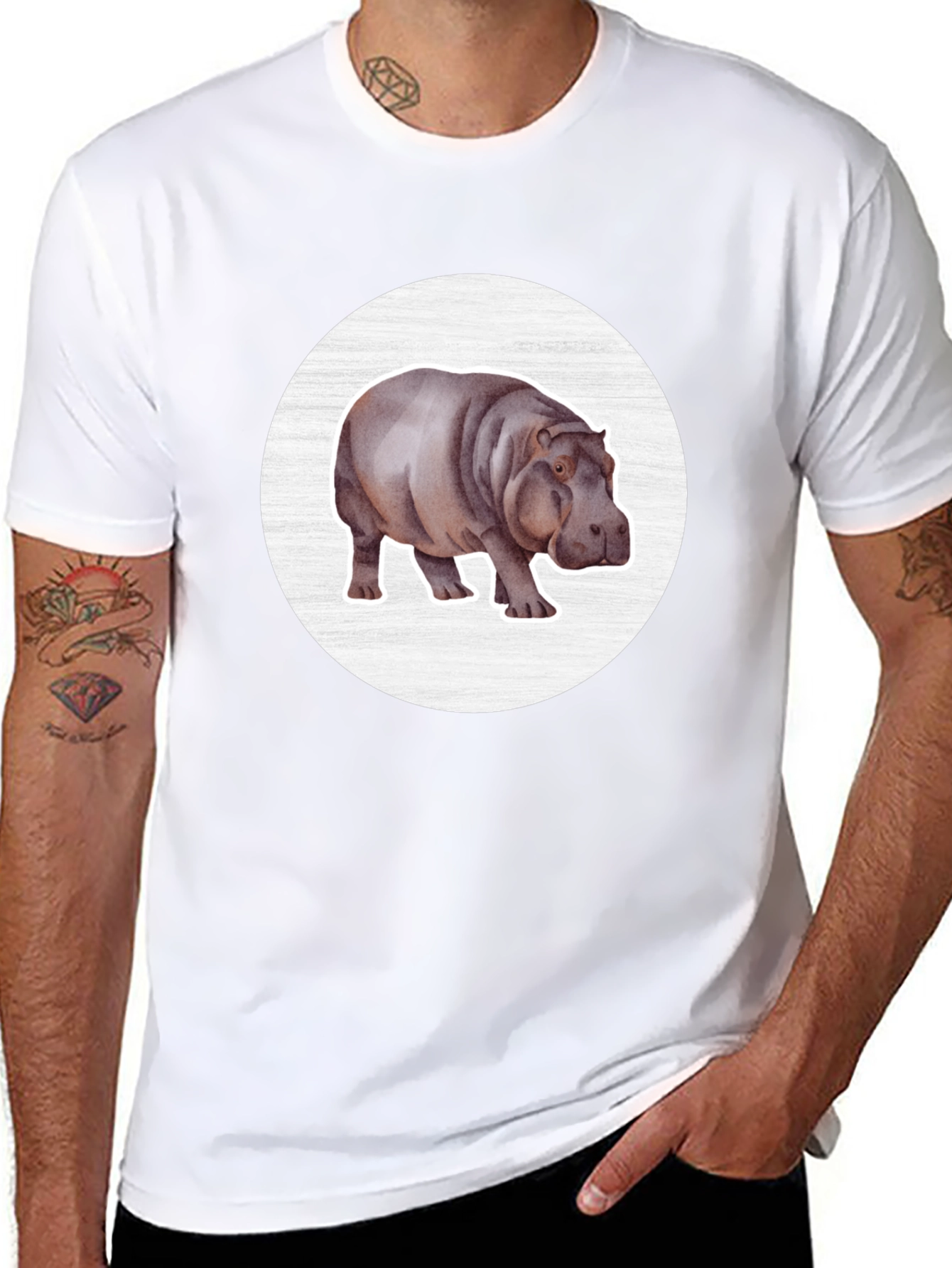 Hippo Graphic Tee - Stylish Animal Lover Shirt