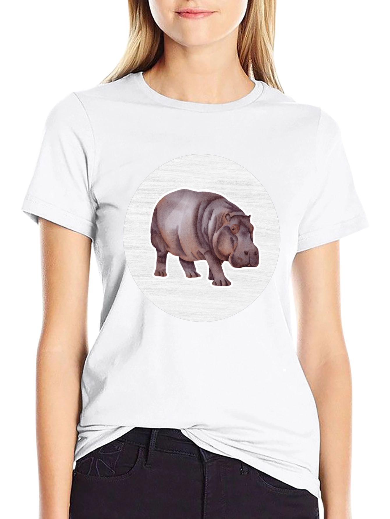 Hippo Graphic Tee - Stylish Animal Lover Shirt