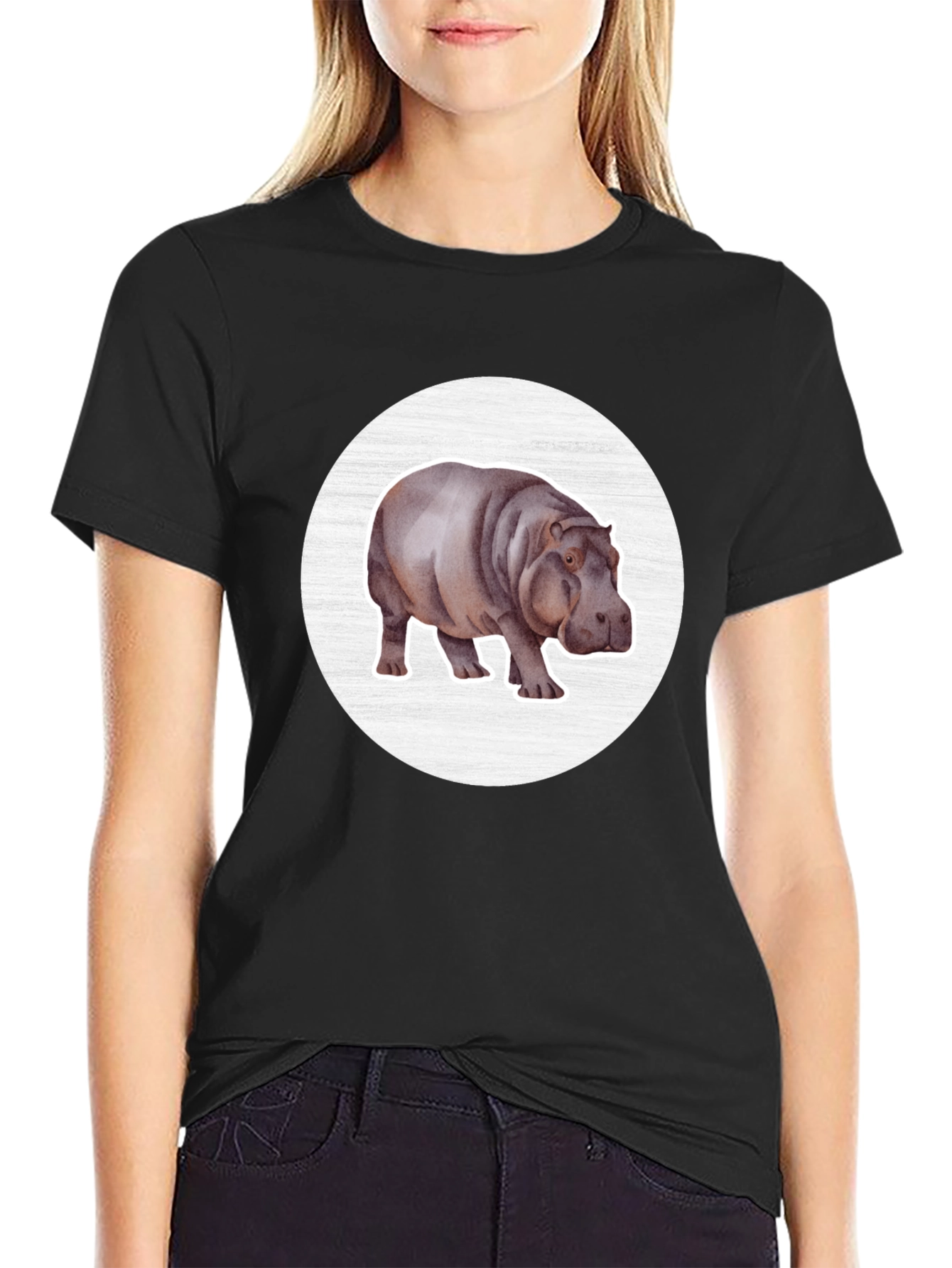 Hippo Graphic Tee - Stylish Animal Lover Shirt