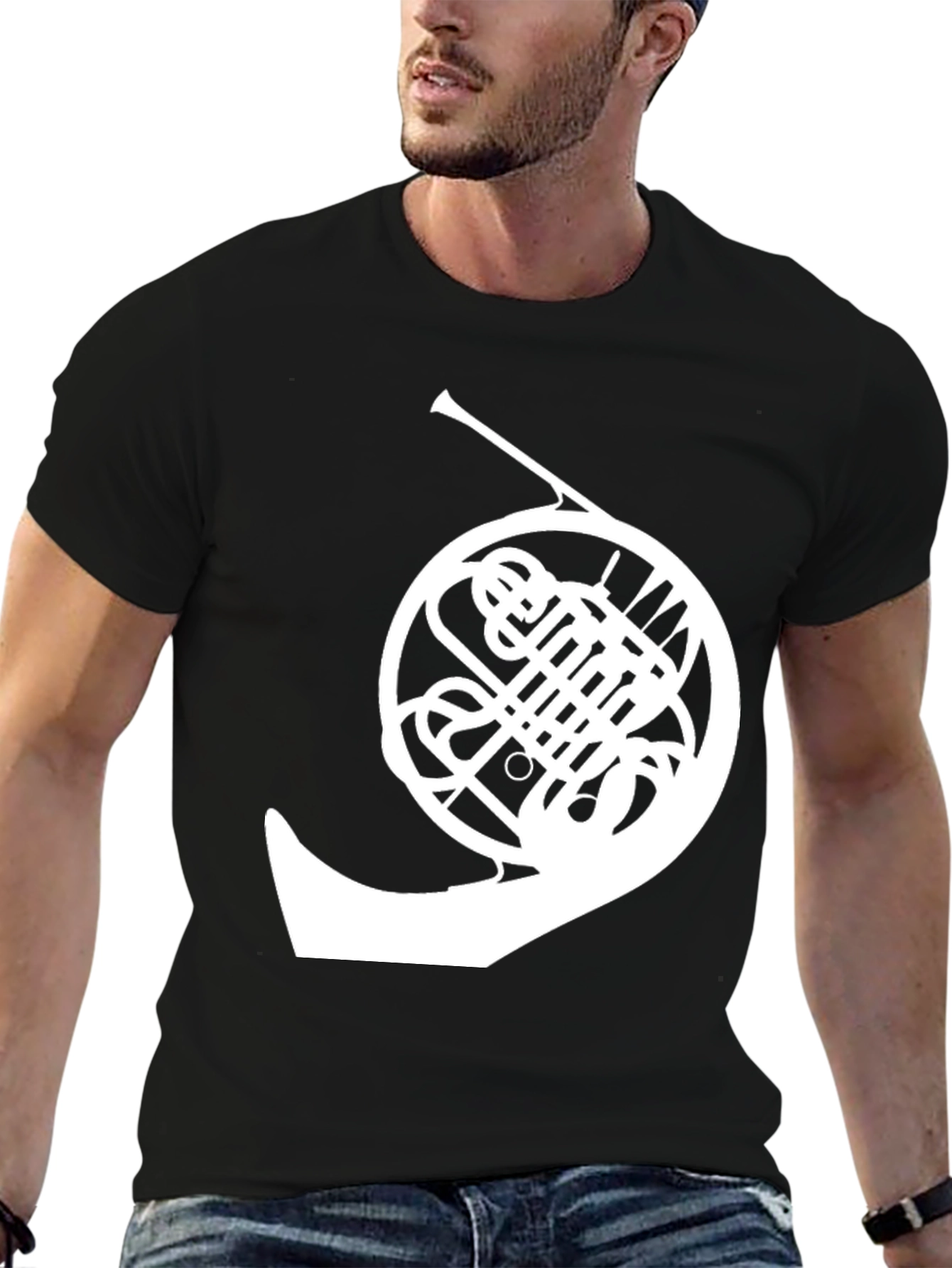 French Horn Graphic T-Shirt - Musician Tee