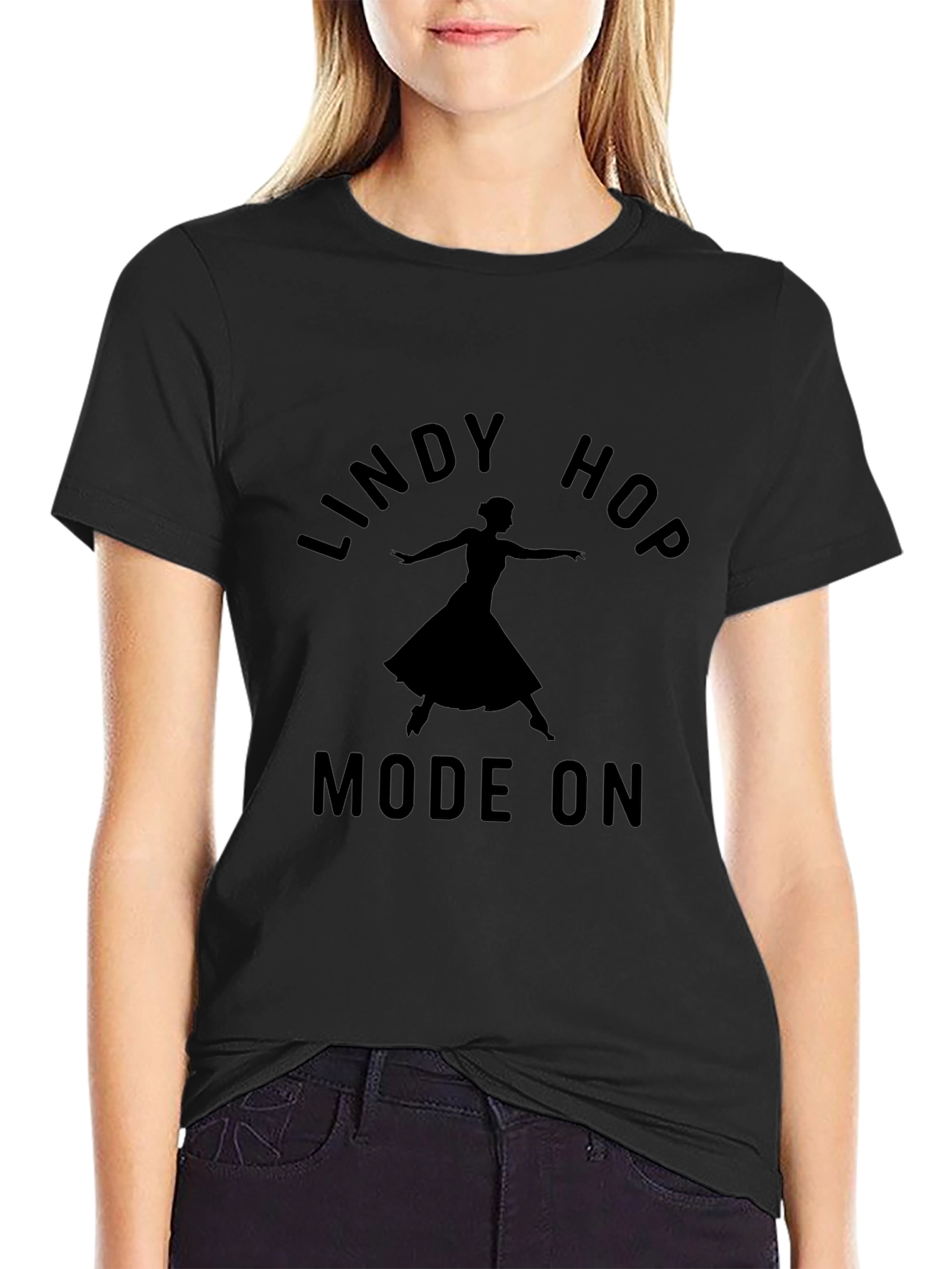 Lindy Hop Mode On Black Graphic Tee