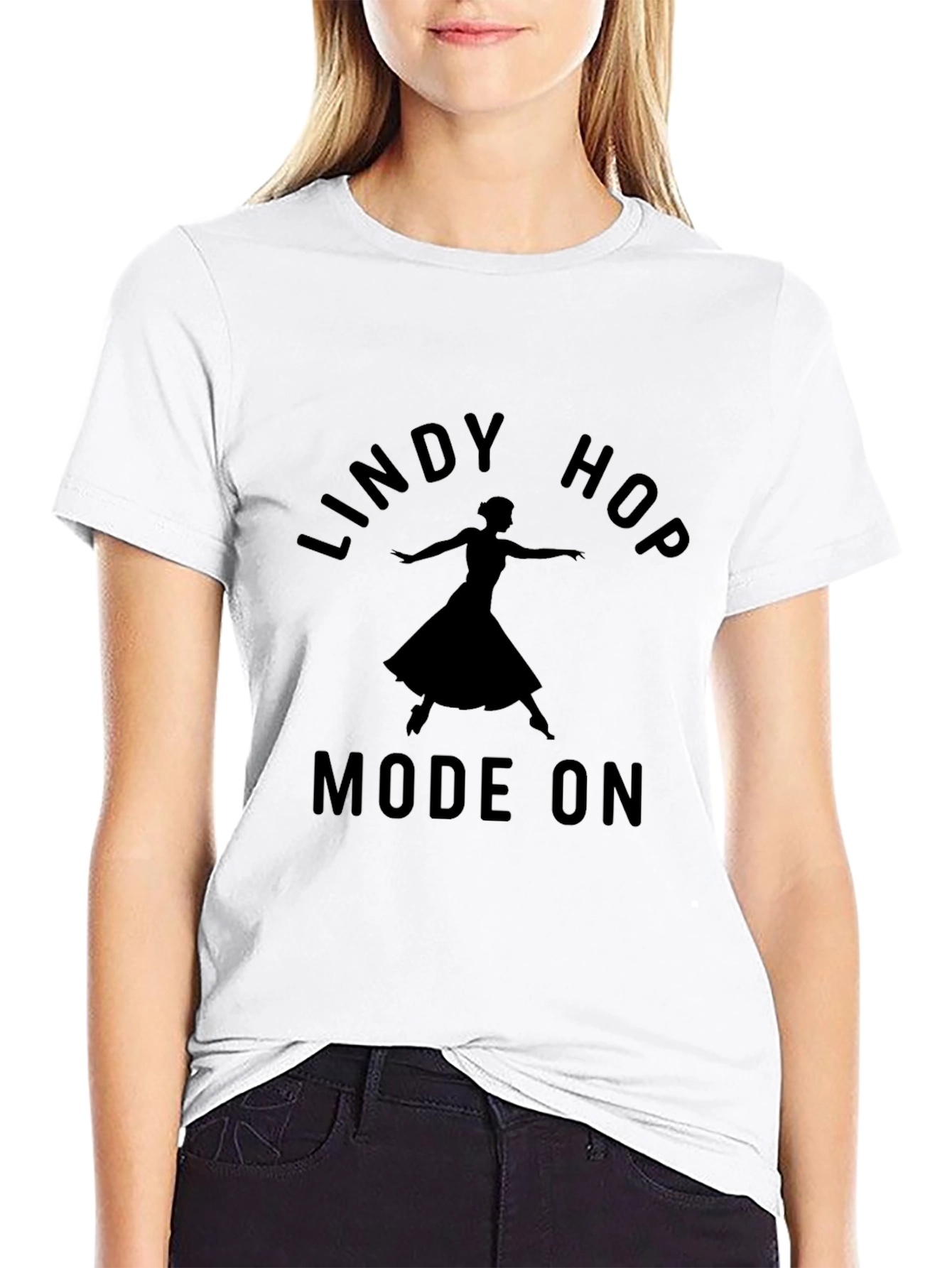 Lindy Hop Mode On Black Graphic Tee