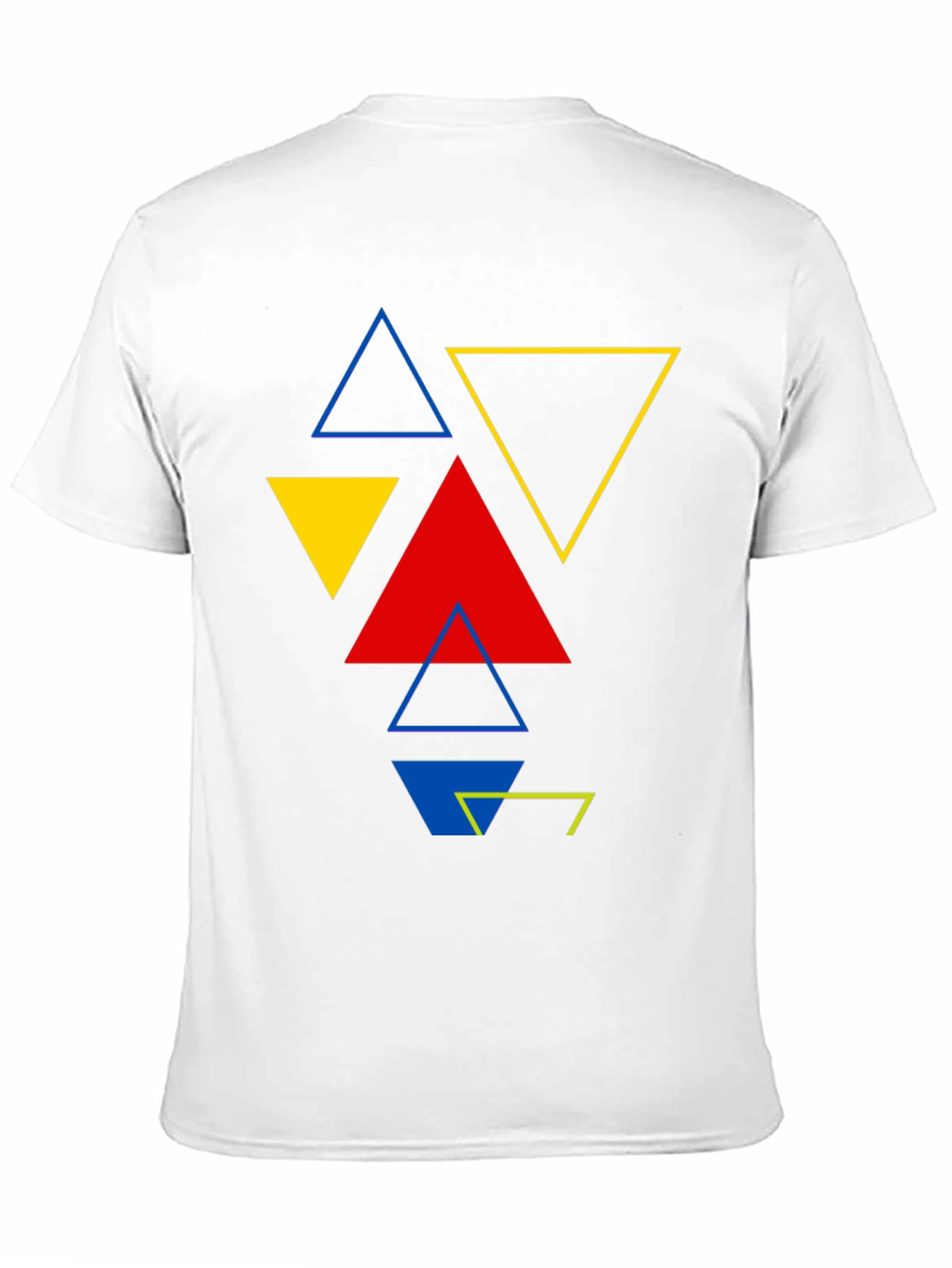 Geometric Triangle Graphic Print Black T-Shirt