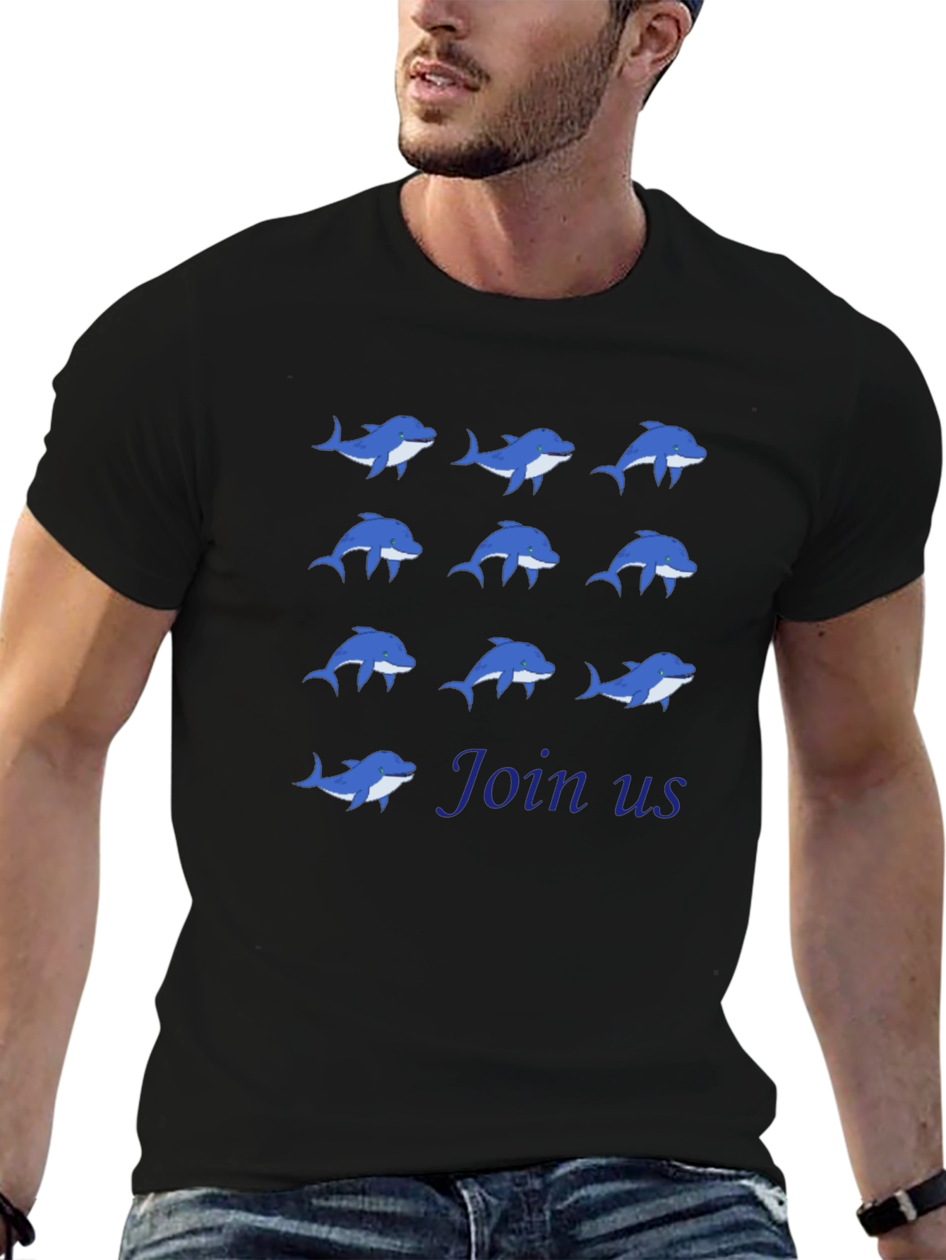 Dolphin Pattern T-Shirt - Join Us!
