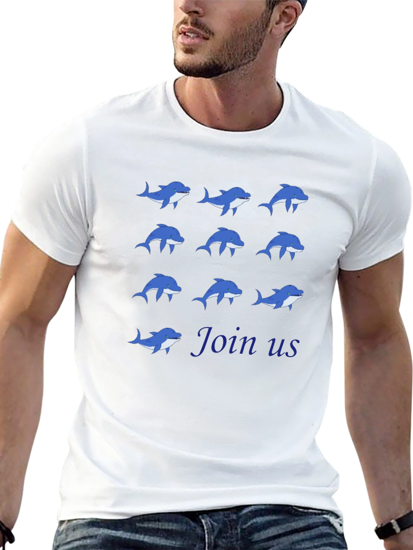 Dolphin Pattern T-Shirt - Join Us!