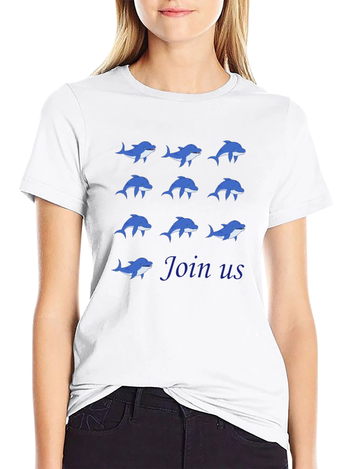 Dolphin Pattern T-Shirt - Join Us!