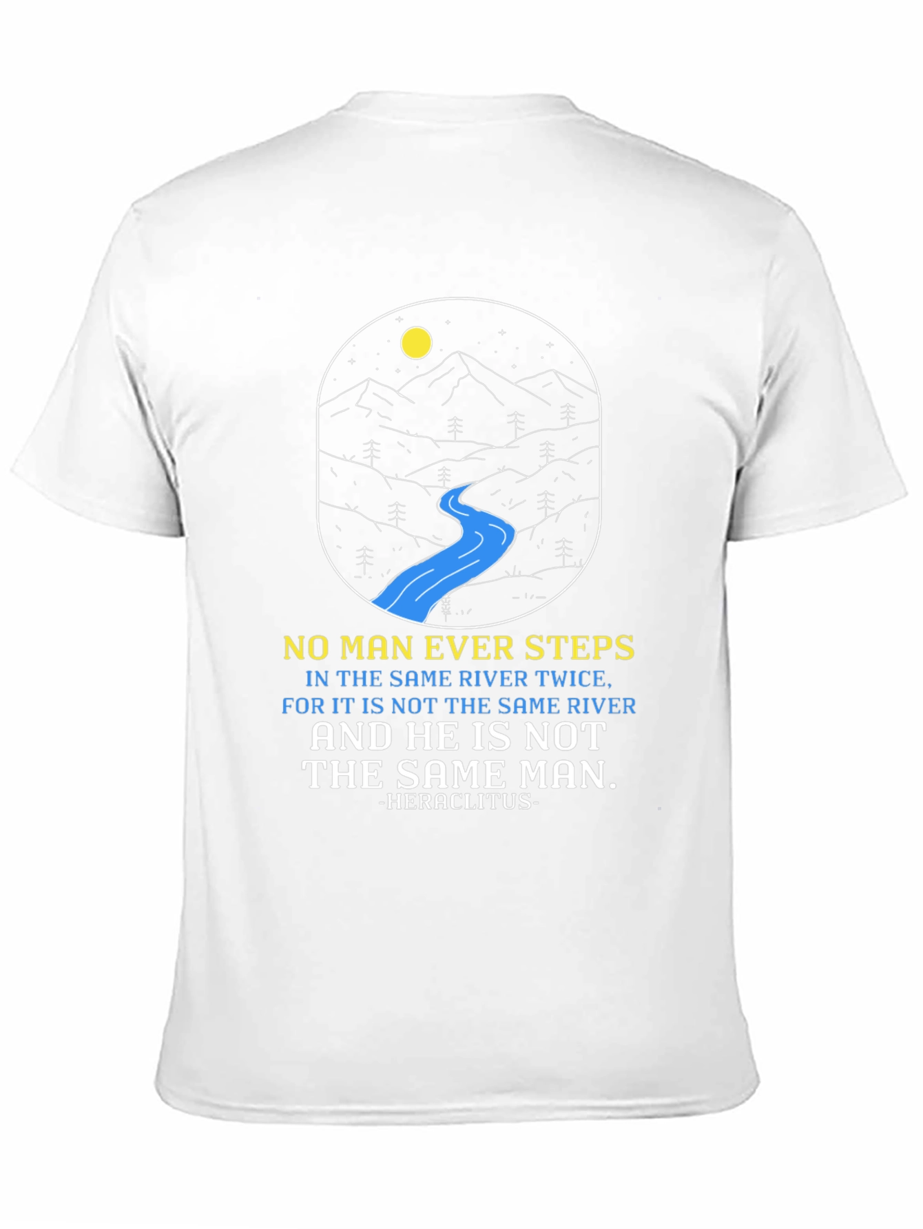 Philosophical River T-Shirt: Heraclitus Quote Tee