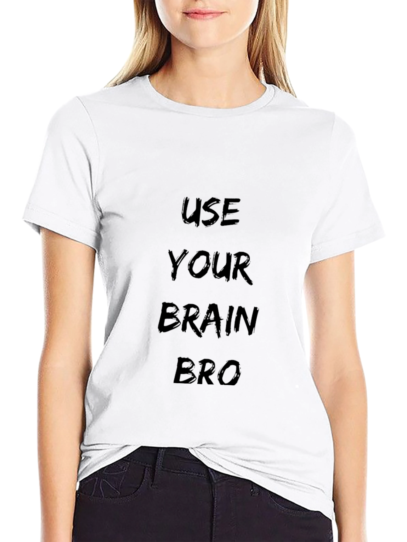 Use Your Brain Bro Black Graphic Tee