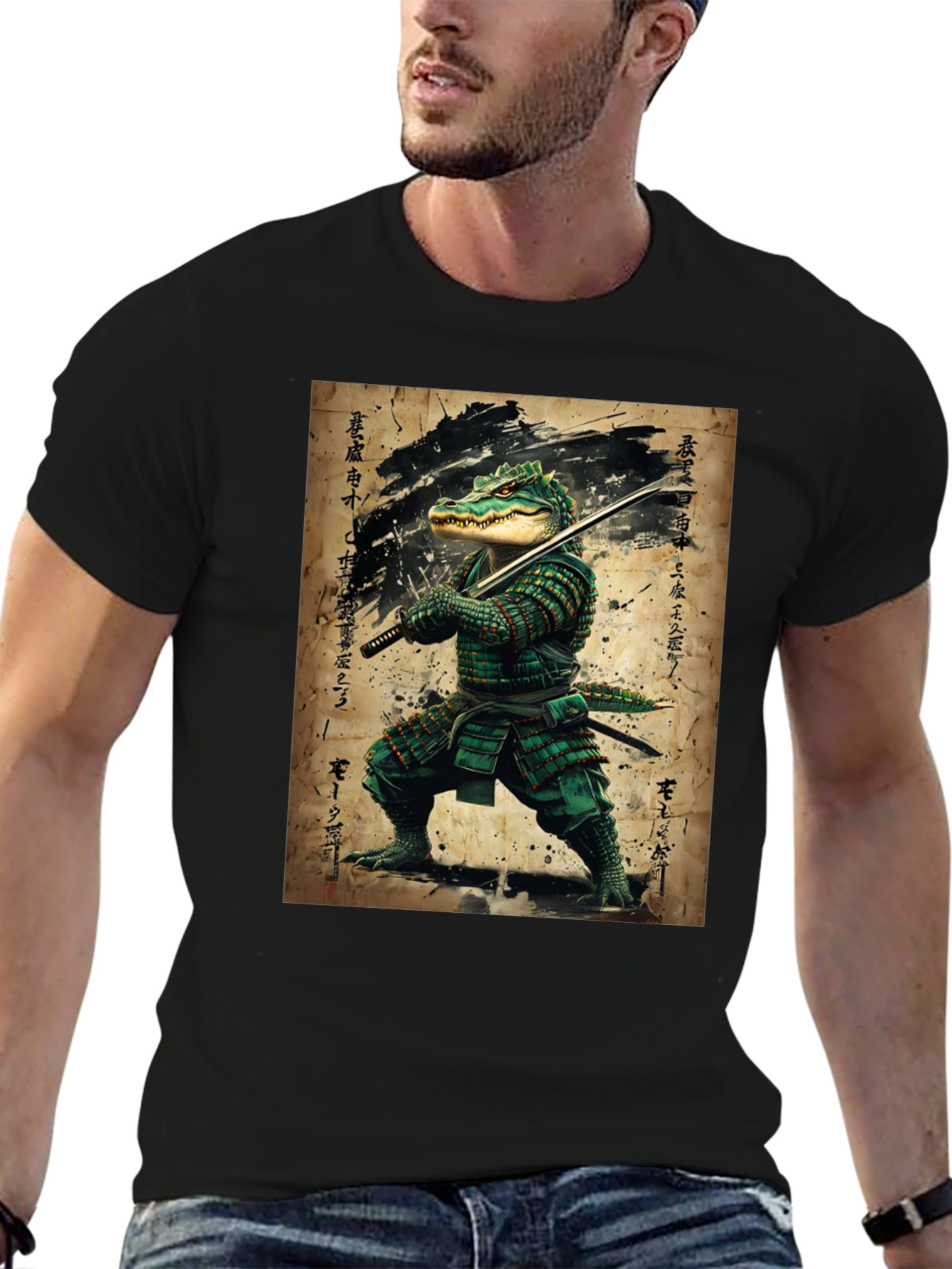 Samurai Alligator Black T-Shirt