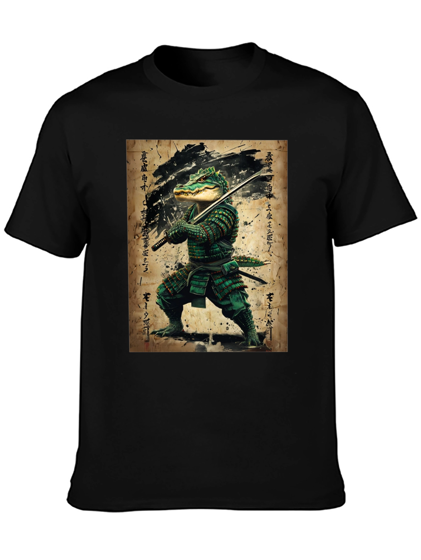 Samurai Alligator Black T-Shirt