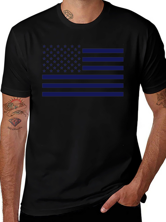 American Flag T-Shirt Patriotic Blue