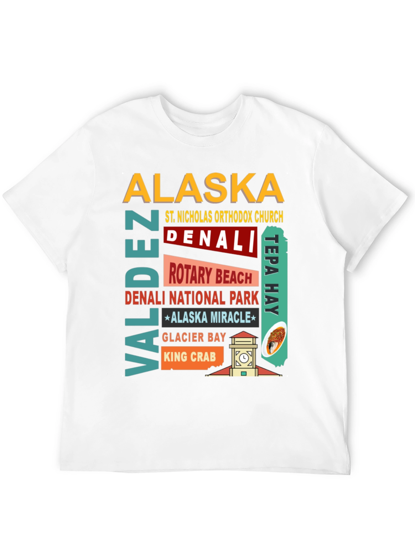 Alaska Landmarks Black T-Shirt