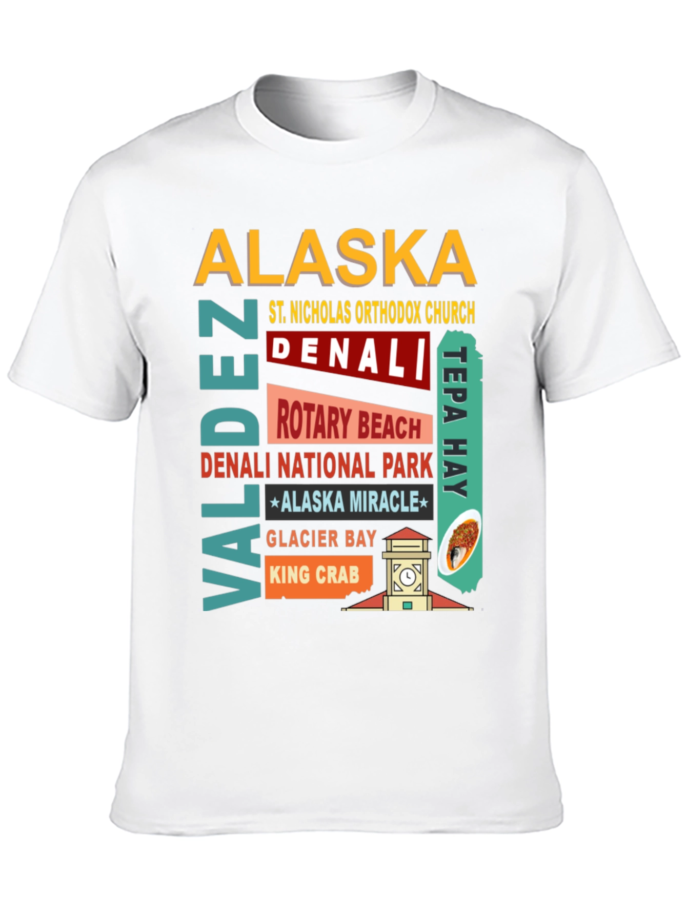 Alaska Landmarks Black T-Shirt