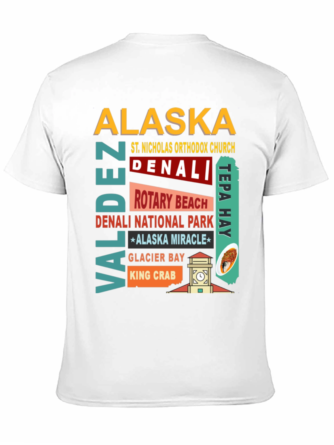 Alaska Landmarks Black T-Shirt