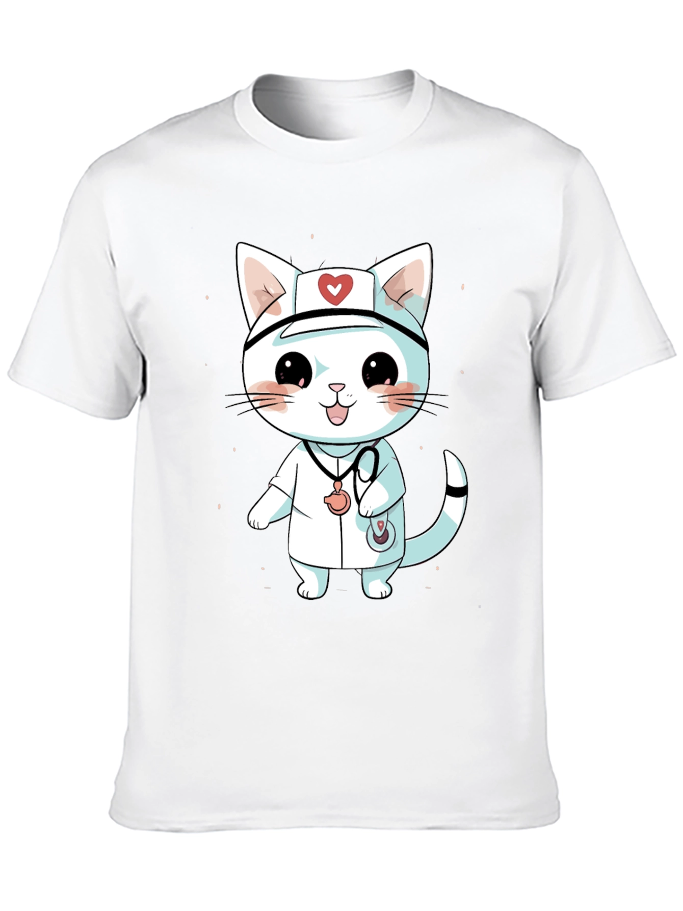 Cute Cartoon Cat Nurse T-Shirt
