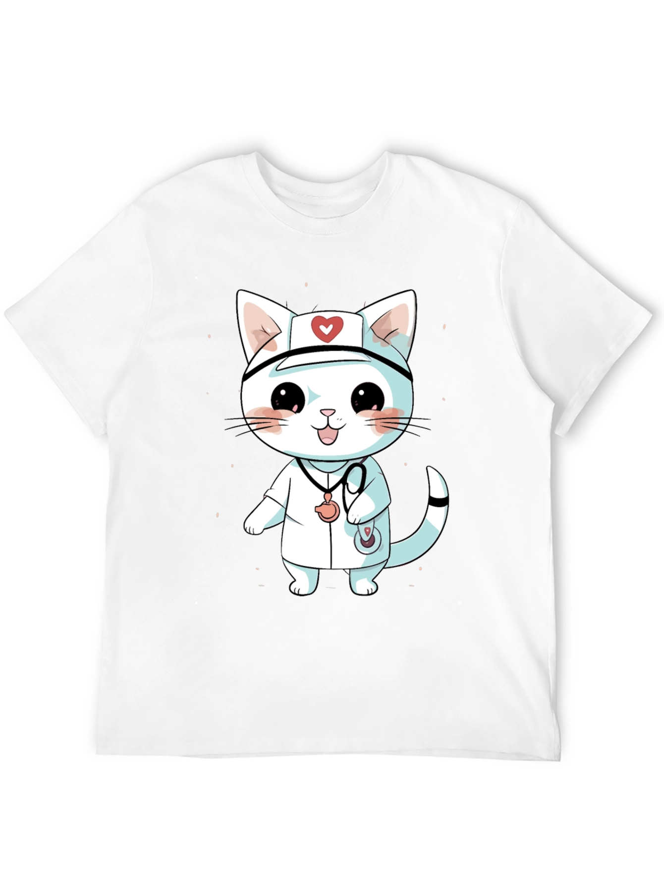 Cute Cartoon Cat Nurse T-Shirt