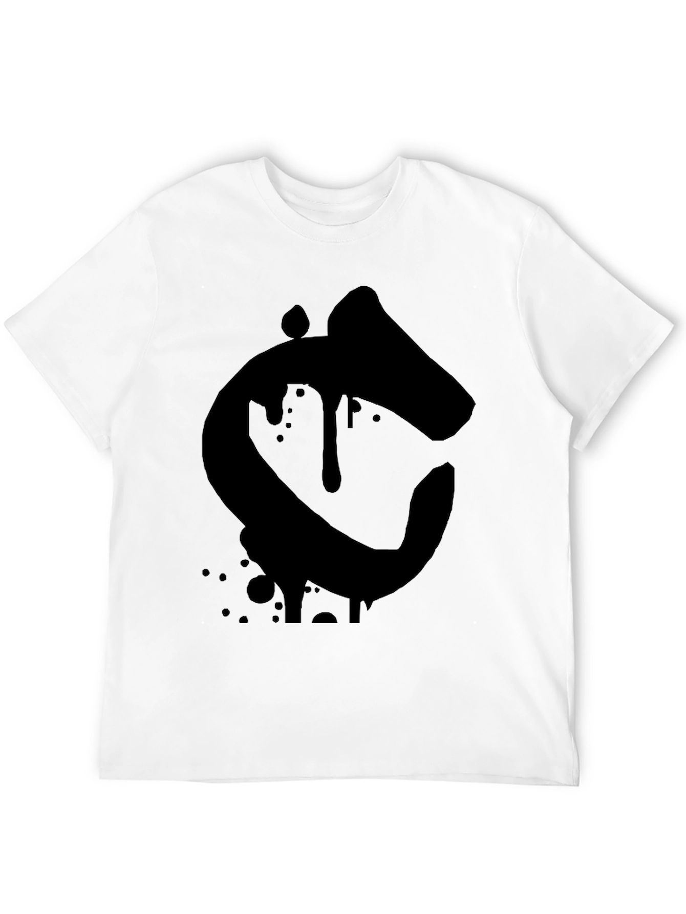 Mens Black Graphic Tee - Abstract Letter C
