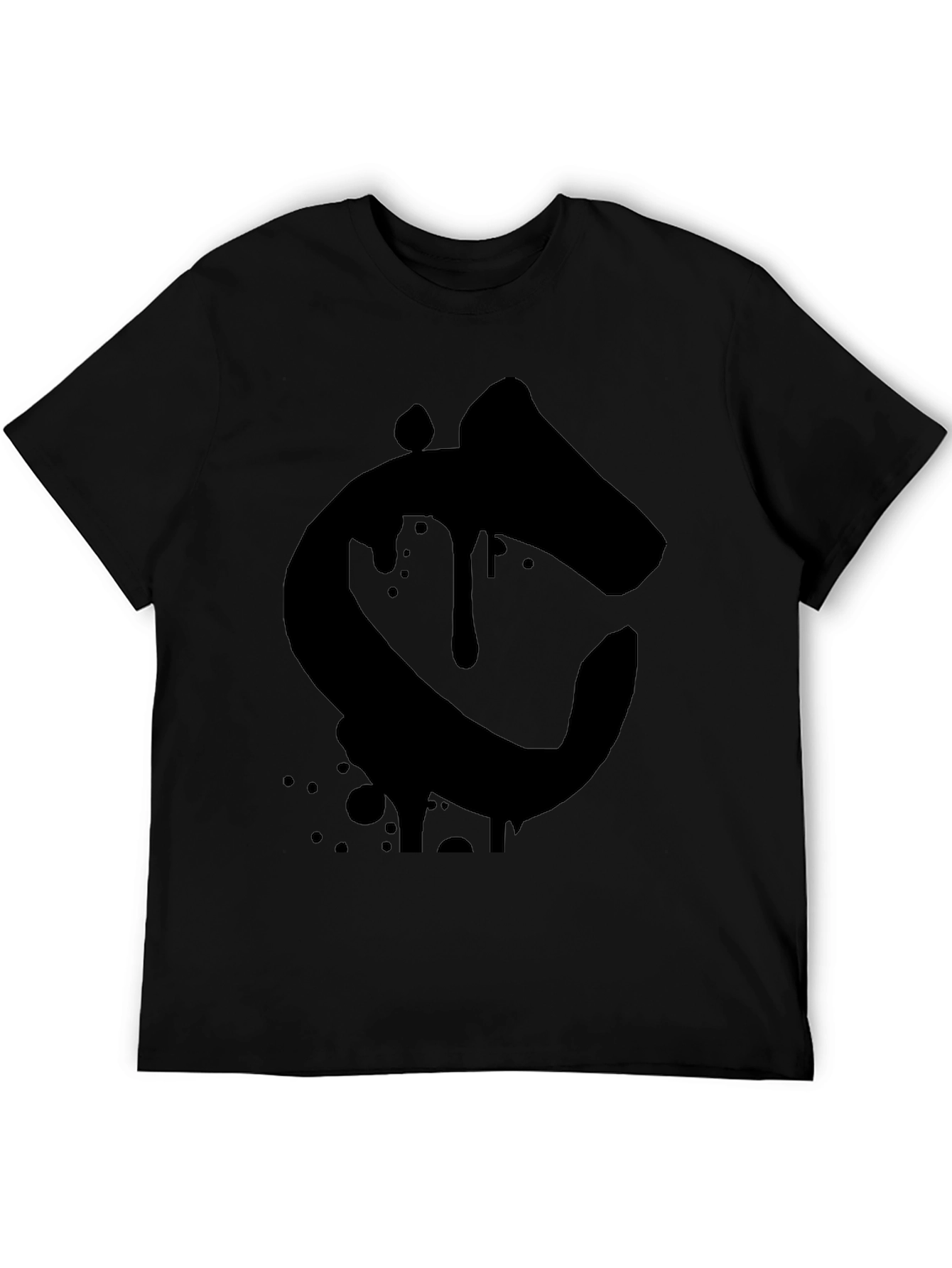 Mens Black Graphic Tee - Abstract Letter C