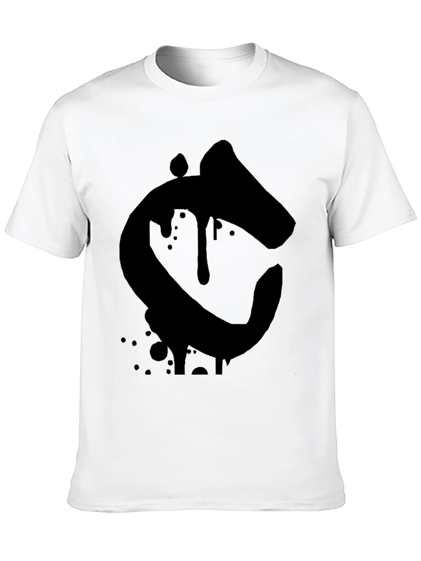 Mens Black Graphic Tee - Abstract Letter C