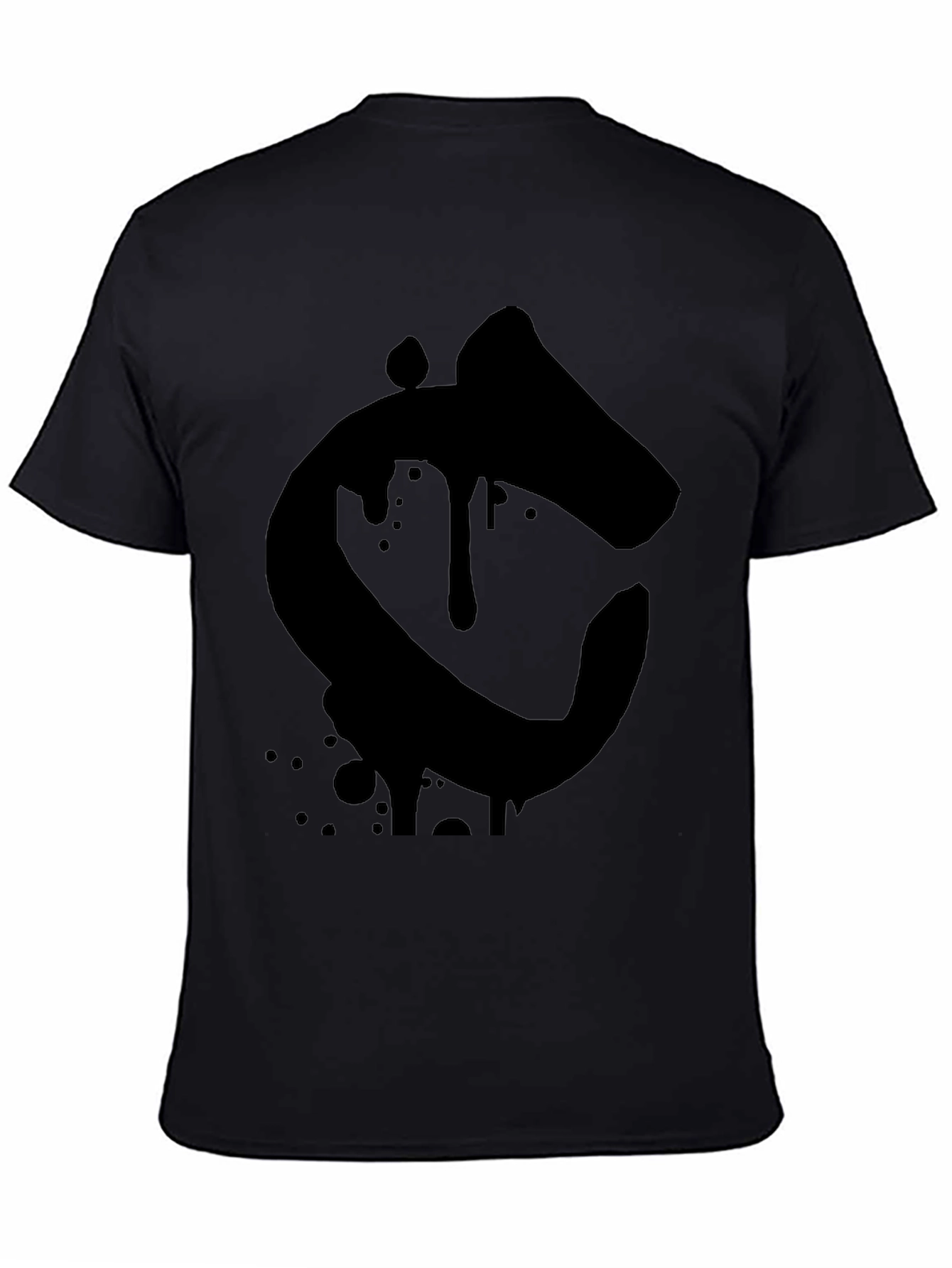 Mens Black Graphic Tee - Abstract Letter C