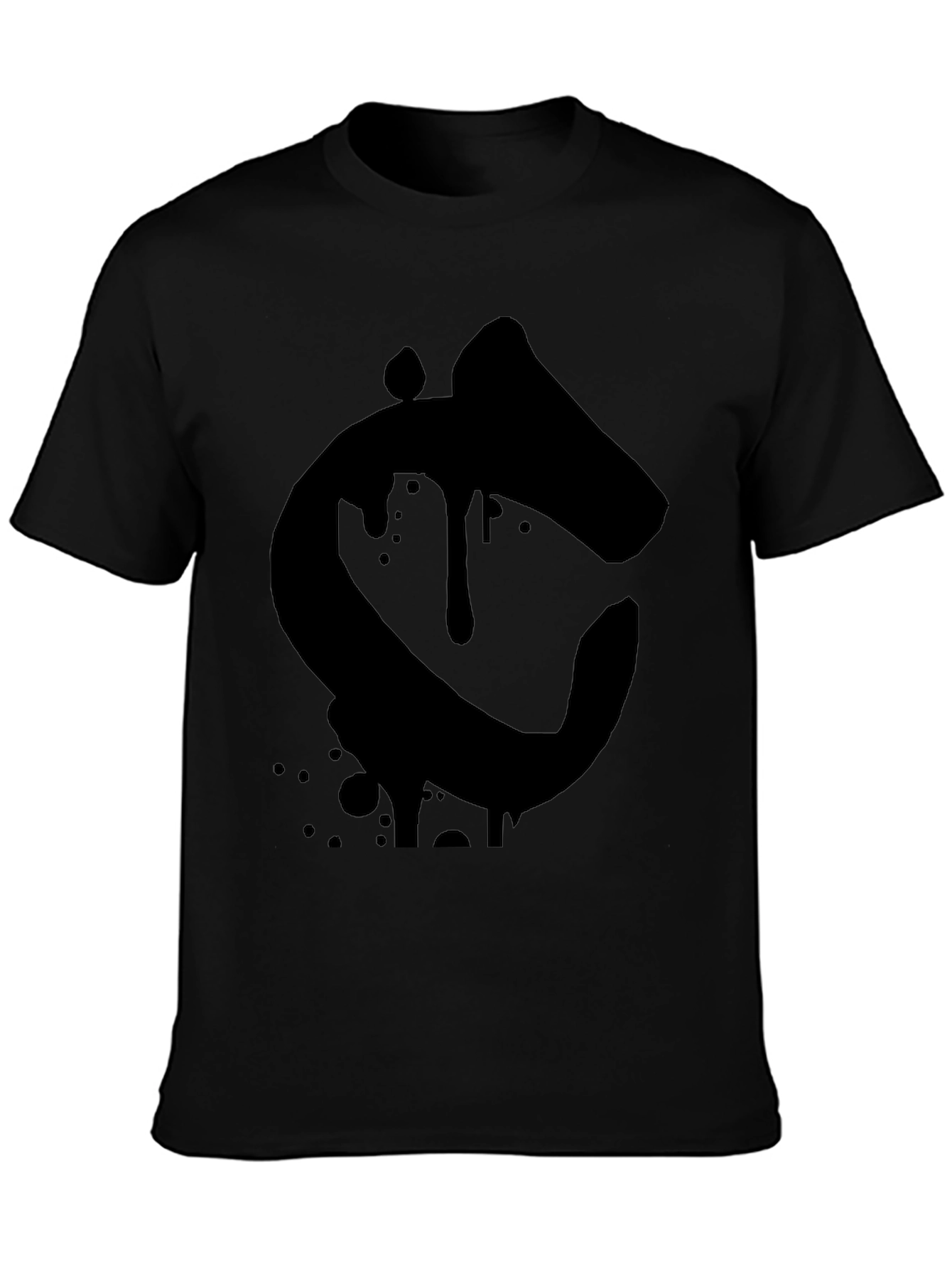 Mens Black Graphic Tee - Abstract Letter C