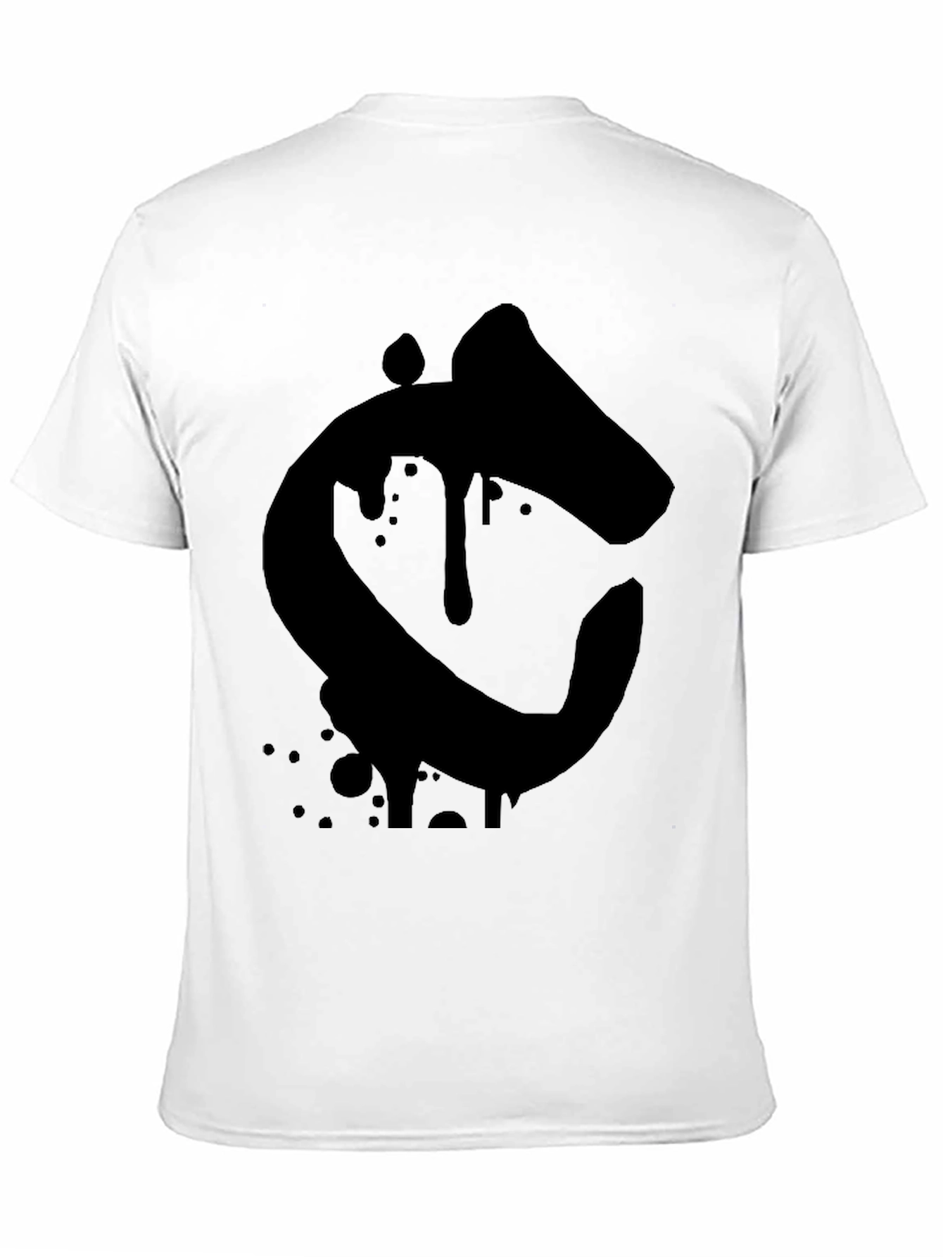 Mens Black Graphic Tee - Abstract Letter C