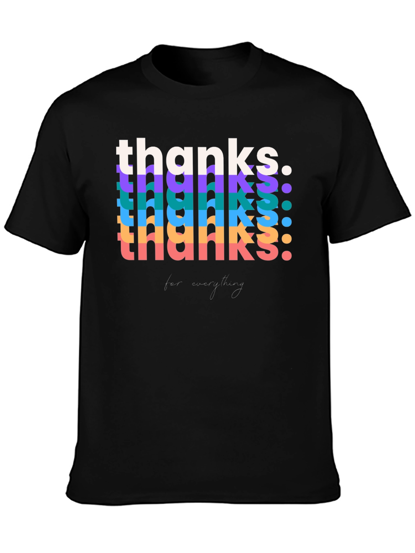 Retro Thanks Graphic Tee - Black