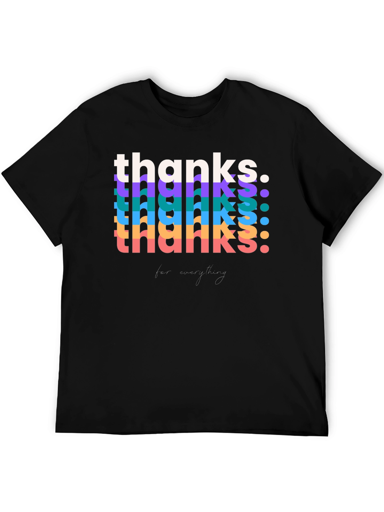 Retro Thanks Graphic Tee - Black