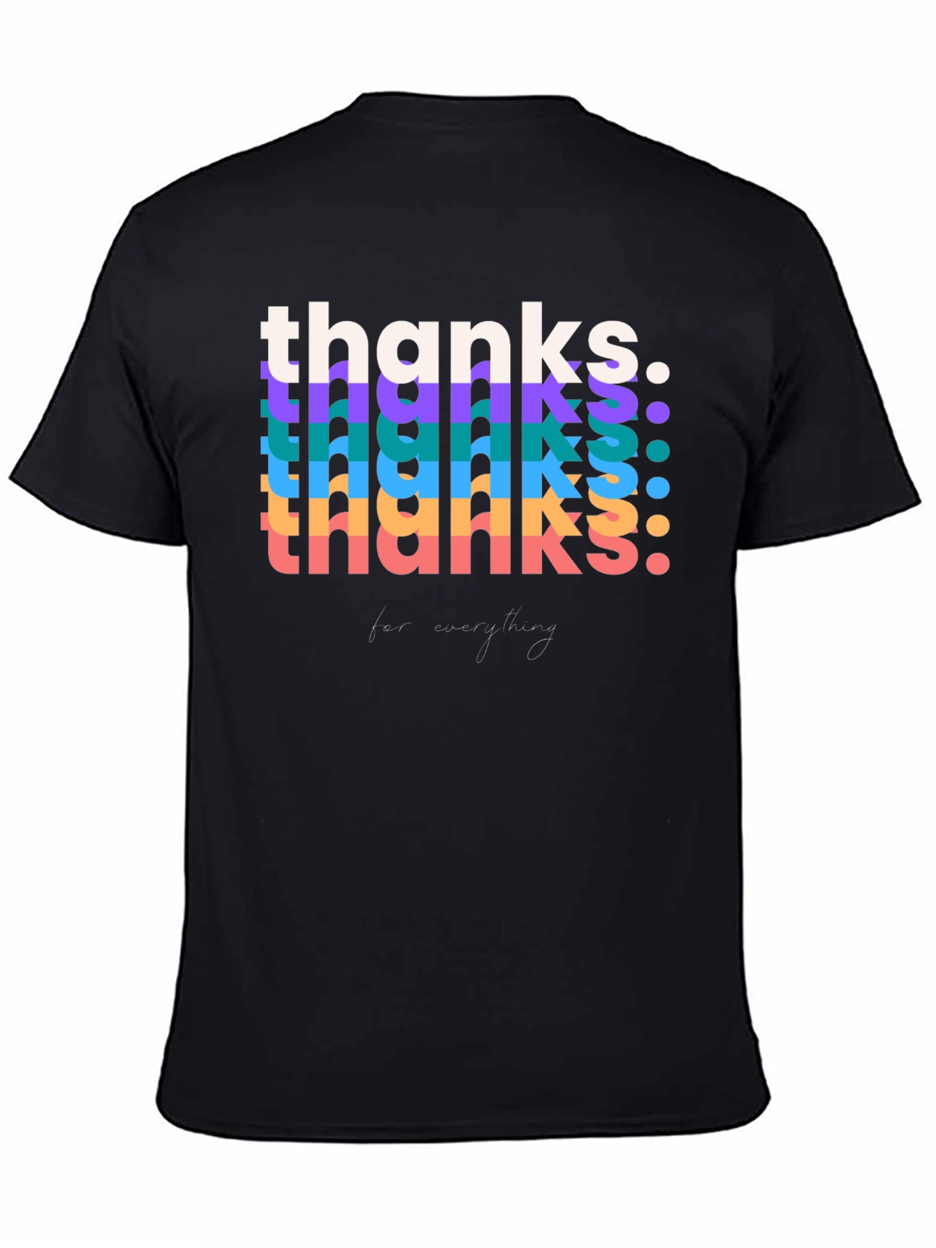 Retro Thanks Graphic Tee - Black