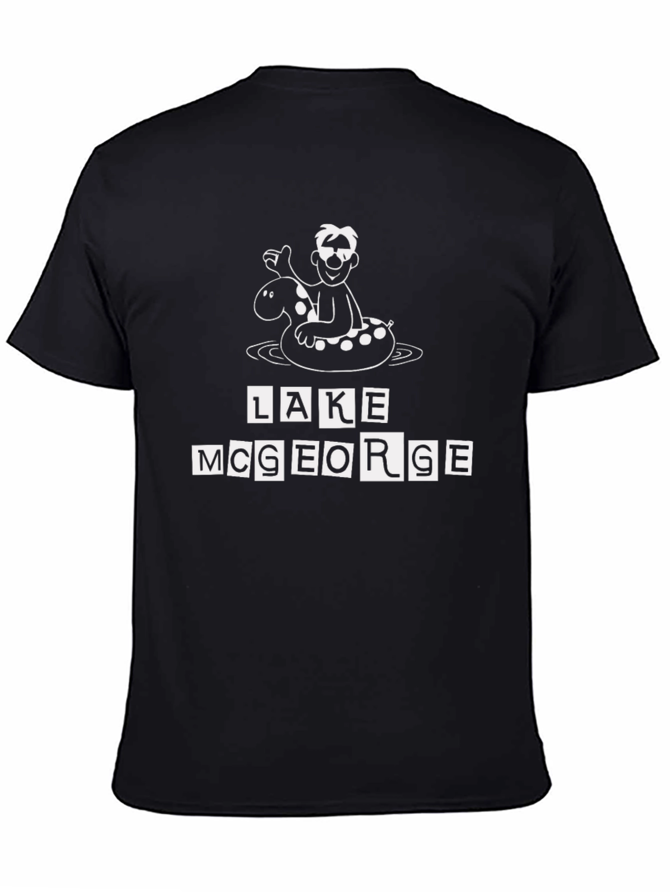 Lake McGeorge Cartoon Black T-Shirt