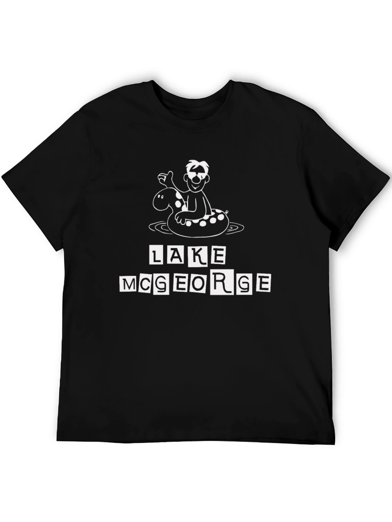 Lake McGeorge Cartoon Black T-Shirt