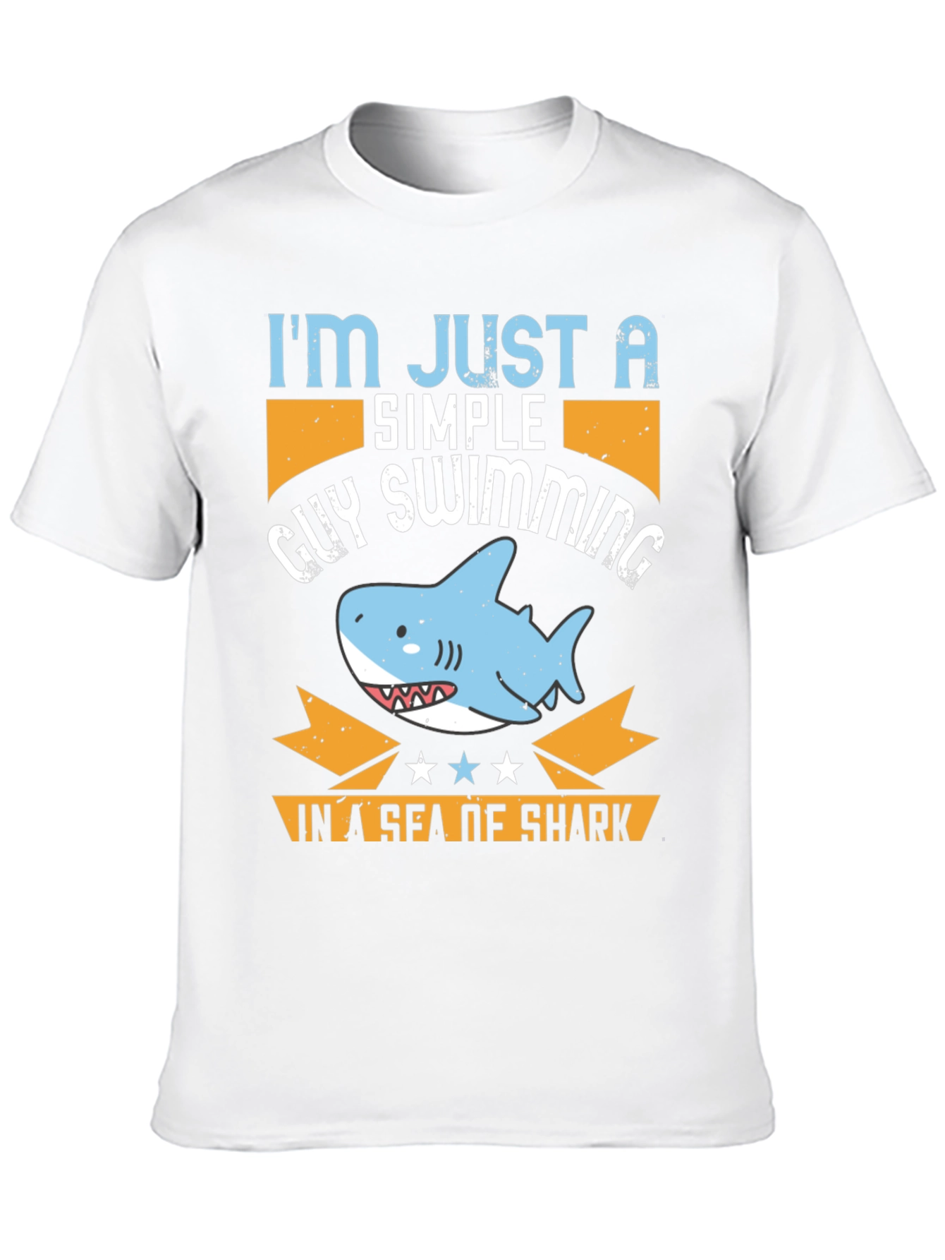 Simple Guy Swimming Shark T-Shirt
