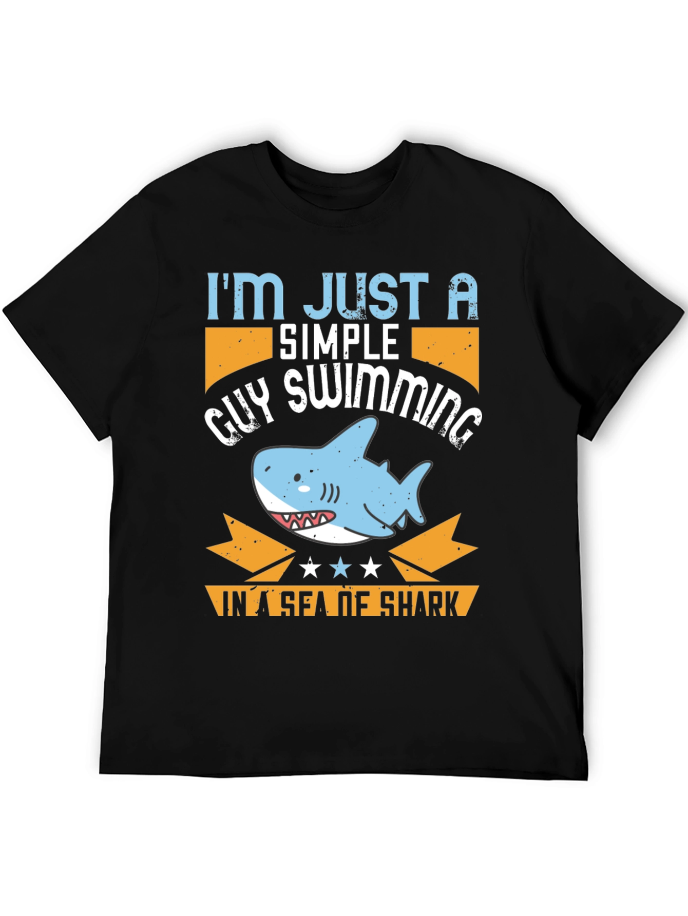 Simple Guy Swimming Shark T-Shirt