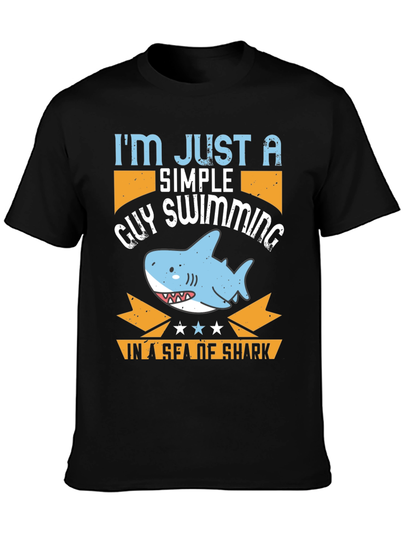 Simple Guy Swimming Shark T-Shirt