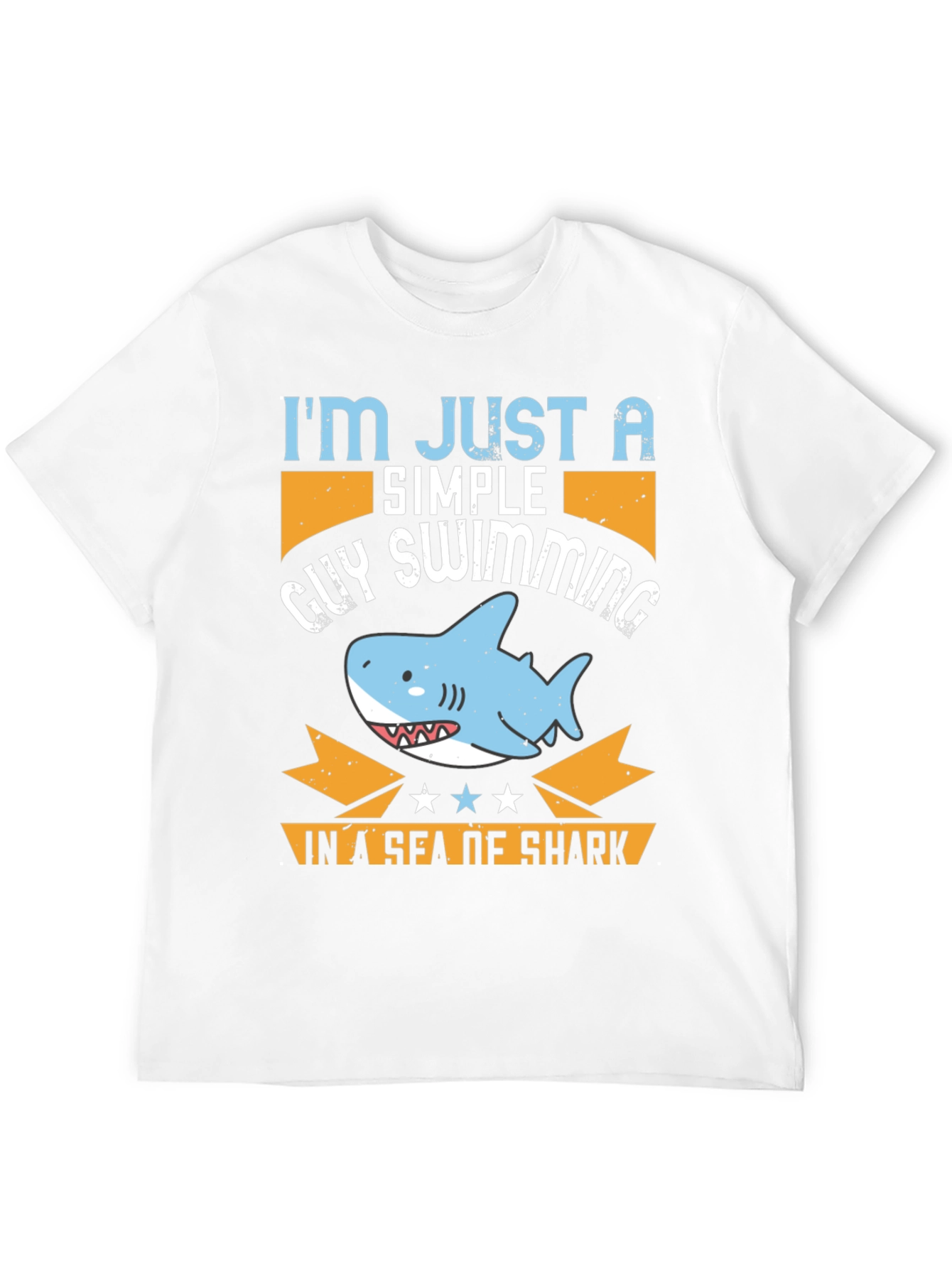 Simple Guy Swimming Shark T-Shirt