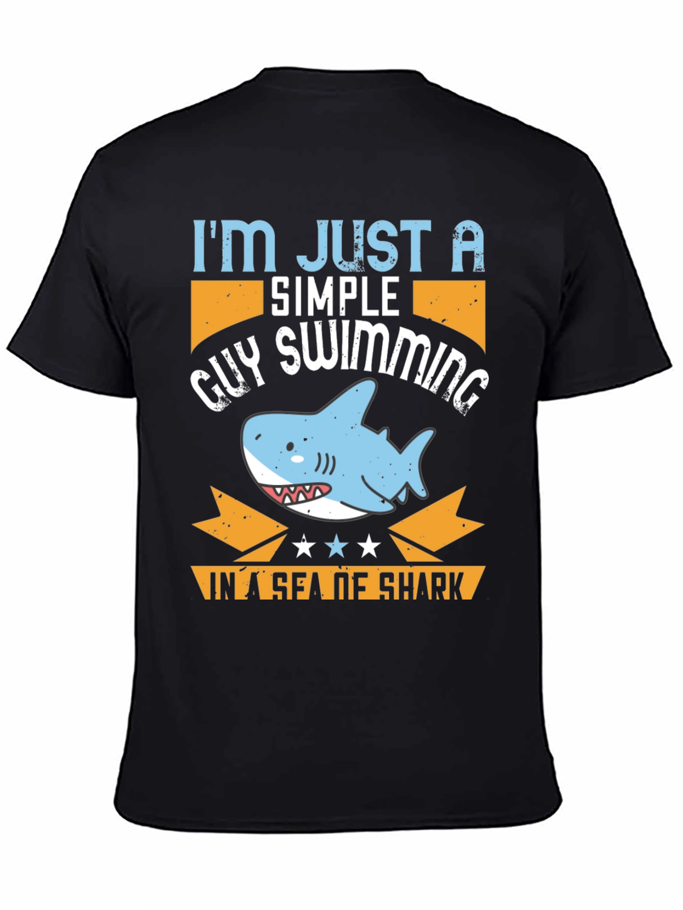 Simple Guy Swimming Shark T-Shirt