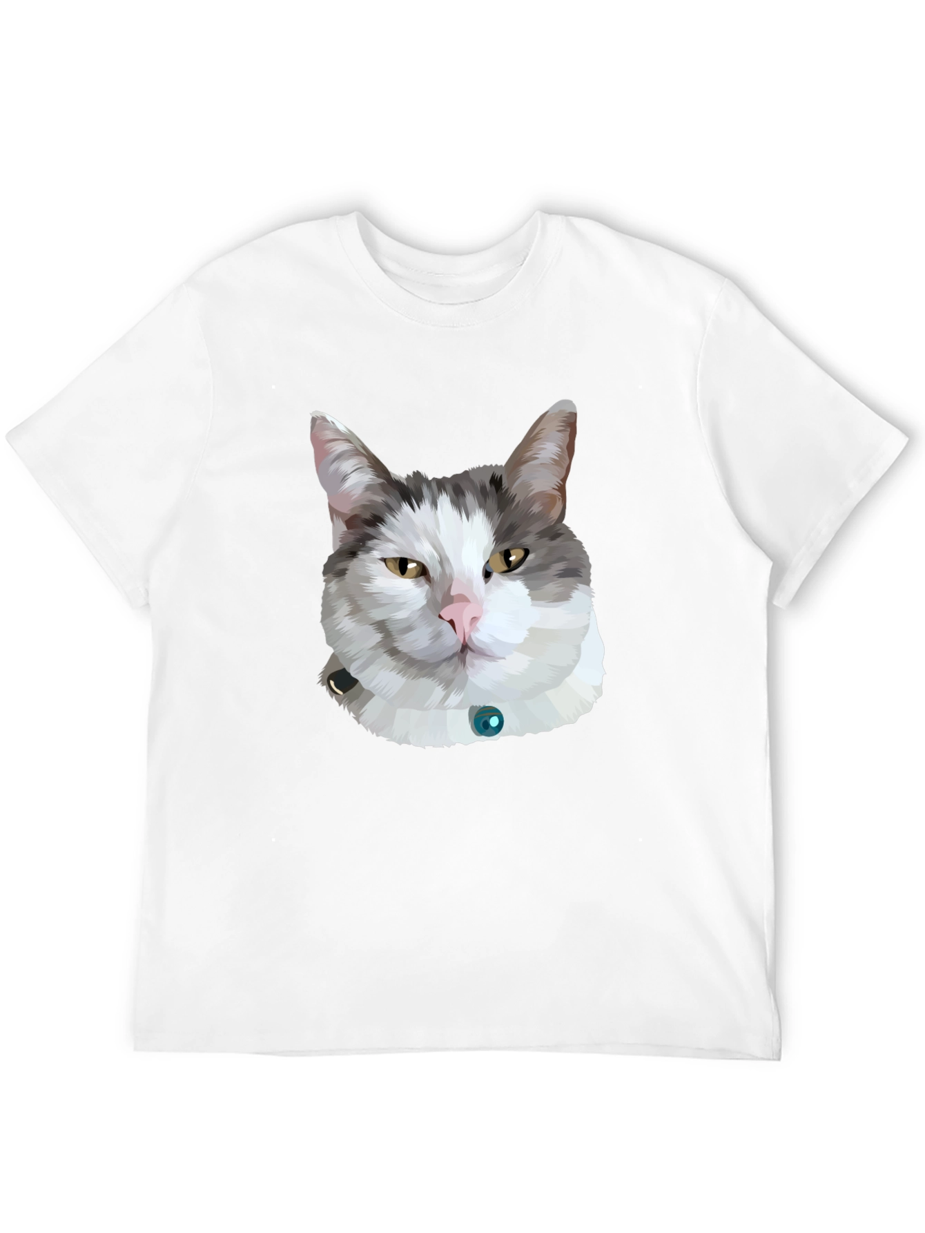 Cat Portrait Graphic Tee - Black Unisex T-Shirt