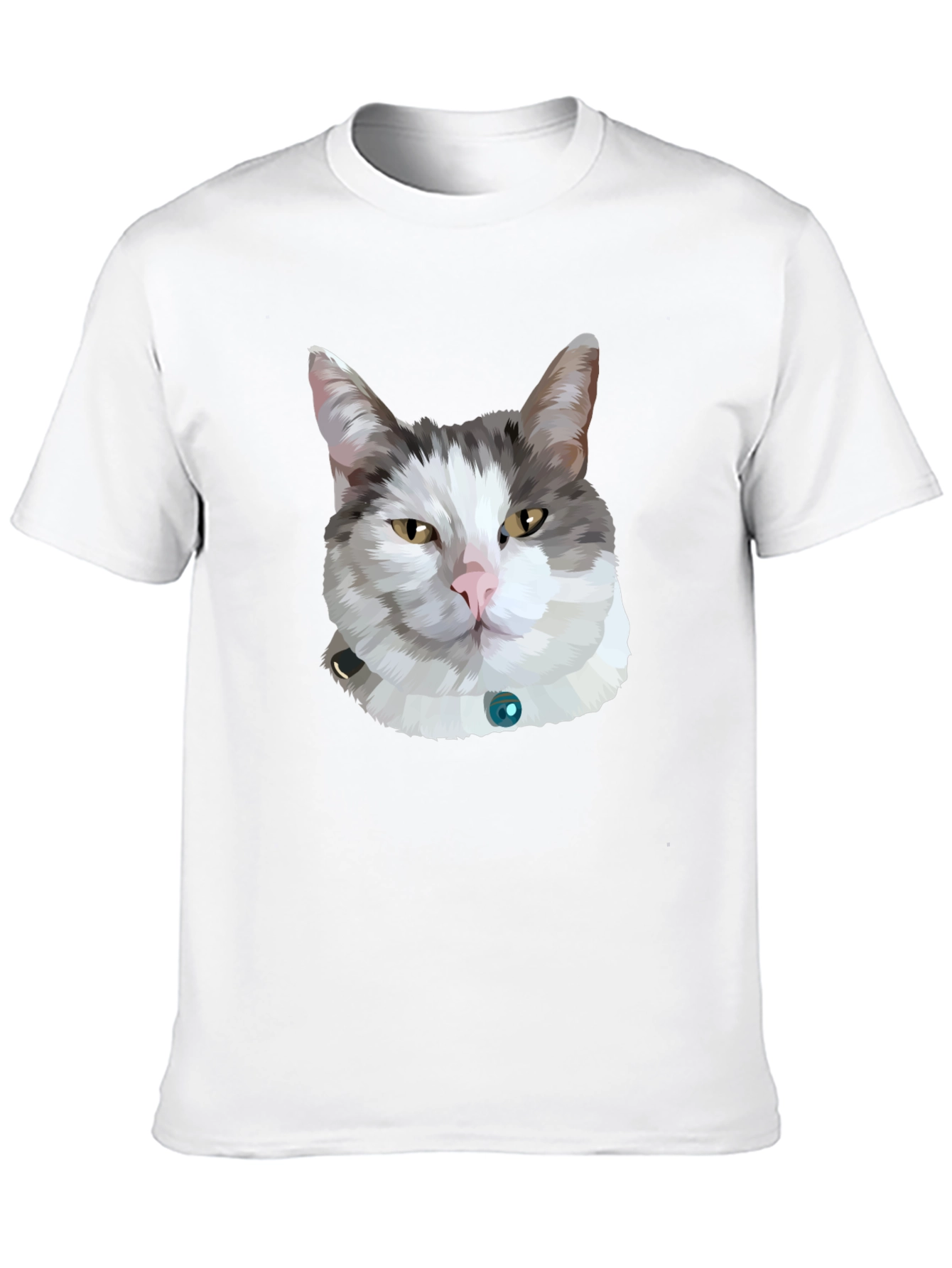 Cat Portrait Graphic Tee - Black Unisex T-Shirt