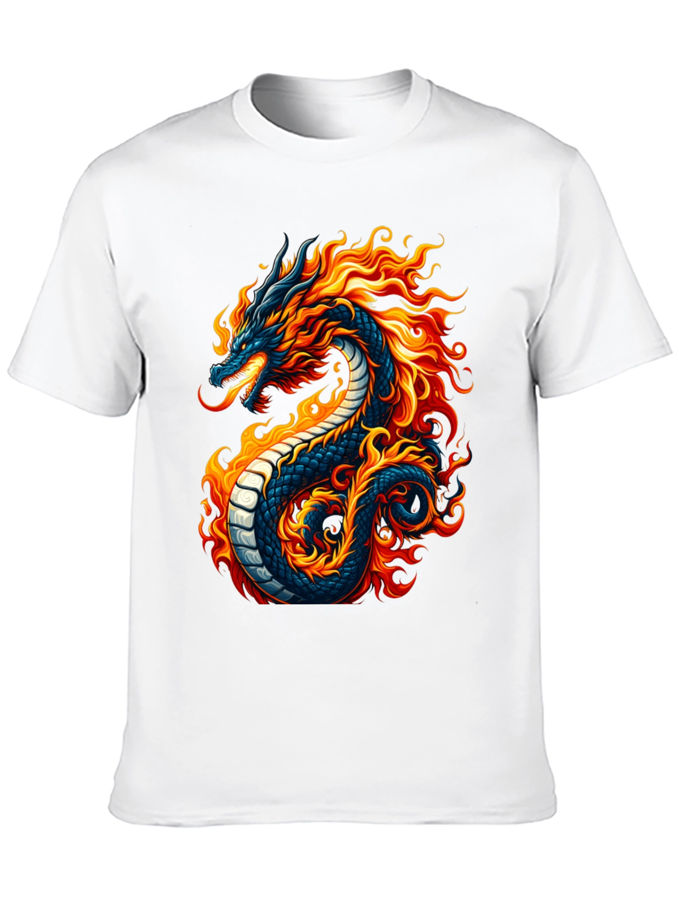 Fiery Dragon Graphic Black T-Shirt