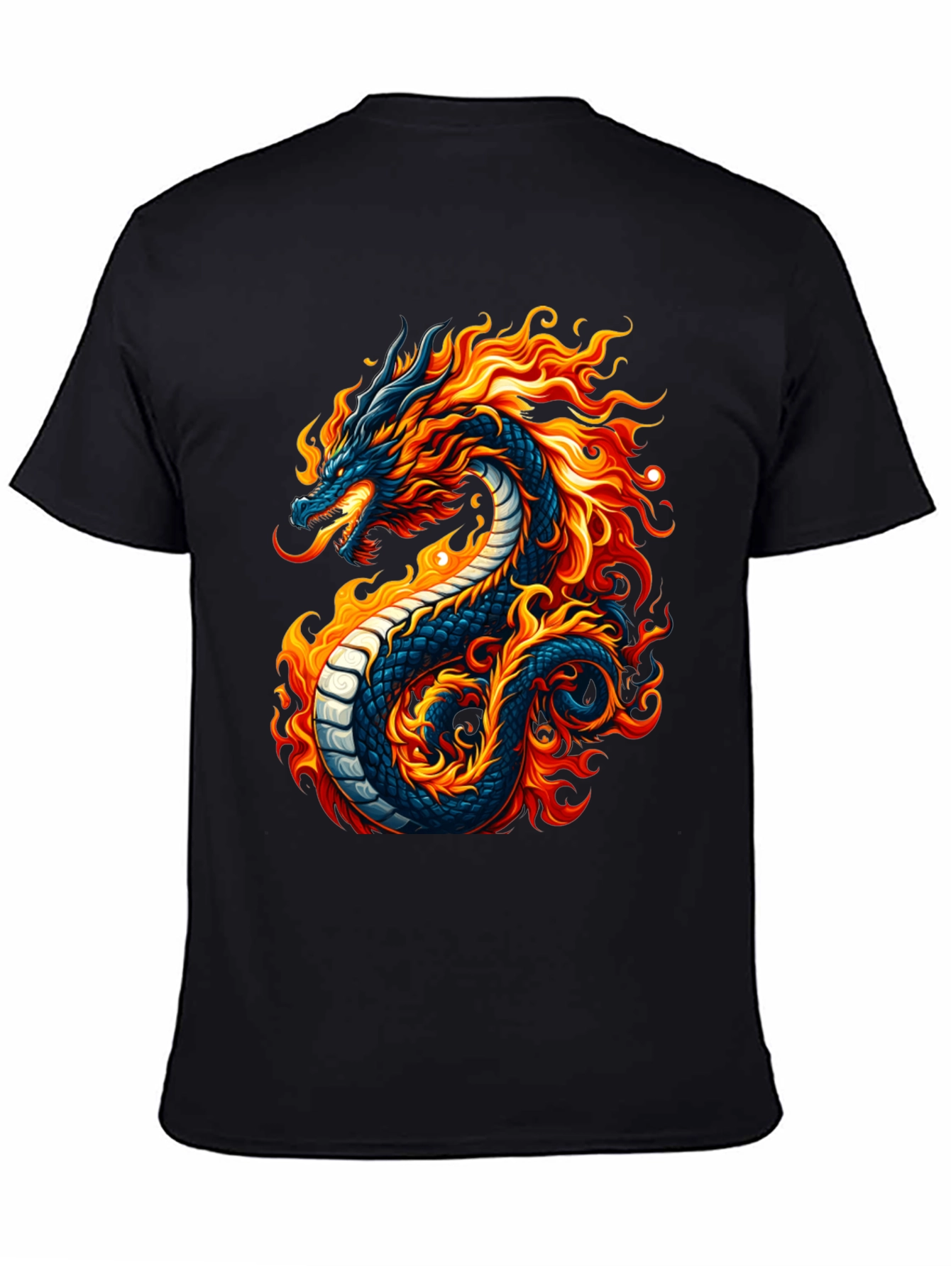 Fiery Dragon Graphic Black T-Shirt