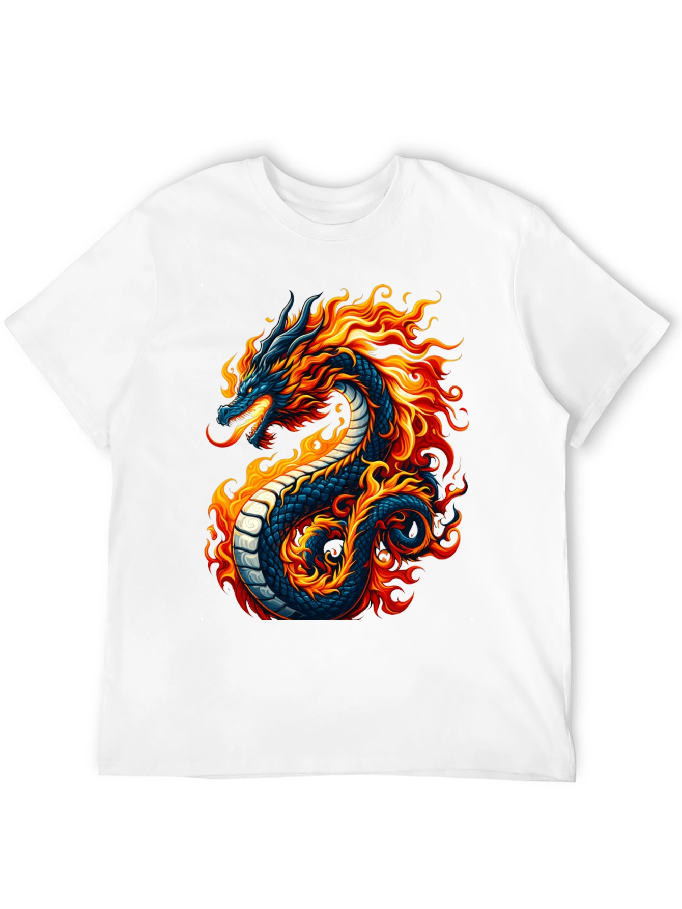 Fiery Dragon Graphic Black T-Shirt