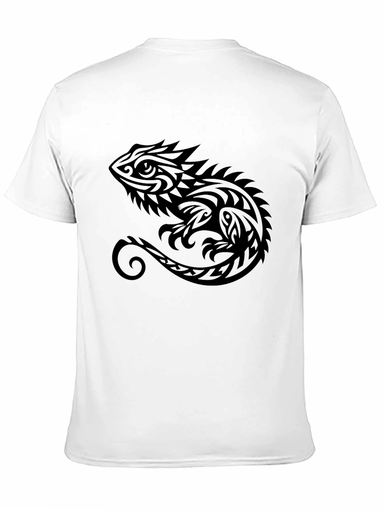 Tribal Lizard Graphic Tee - Stylish Mens Black T-Shirt