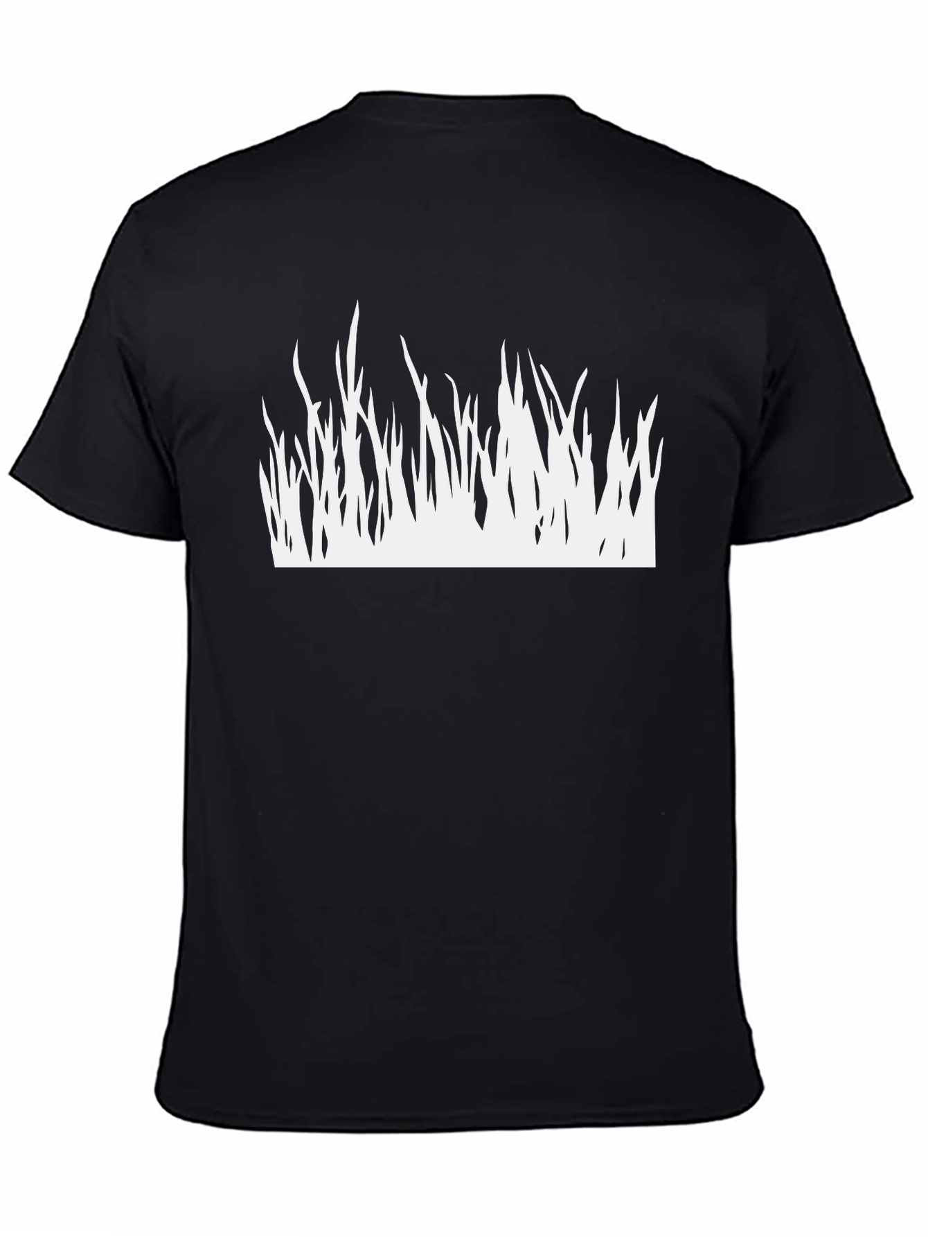 Mens Black T-Shirt - Grass Design